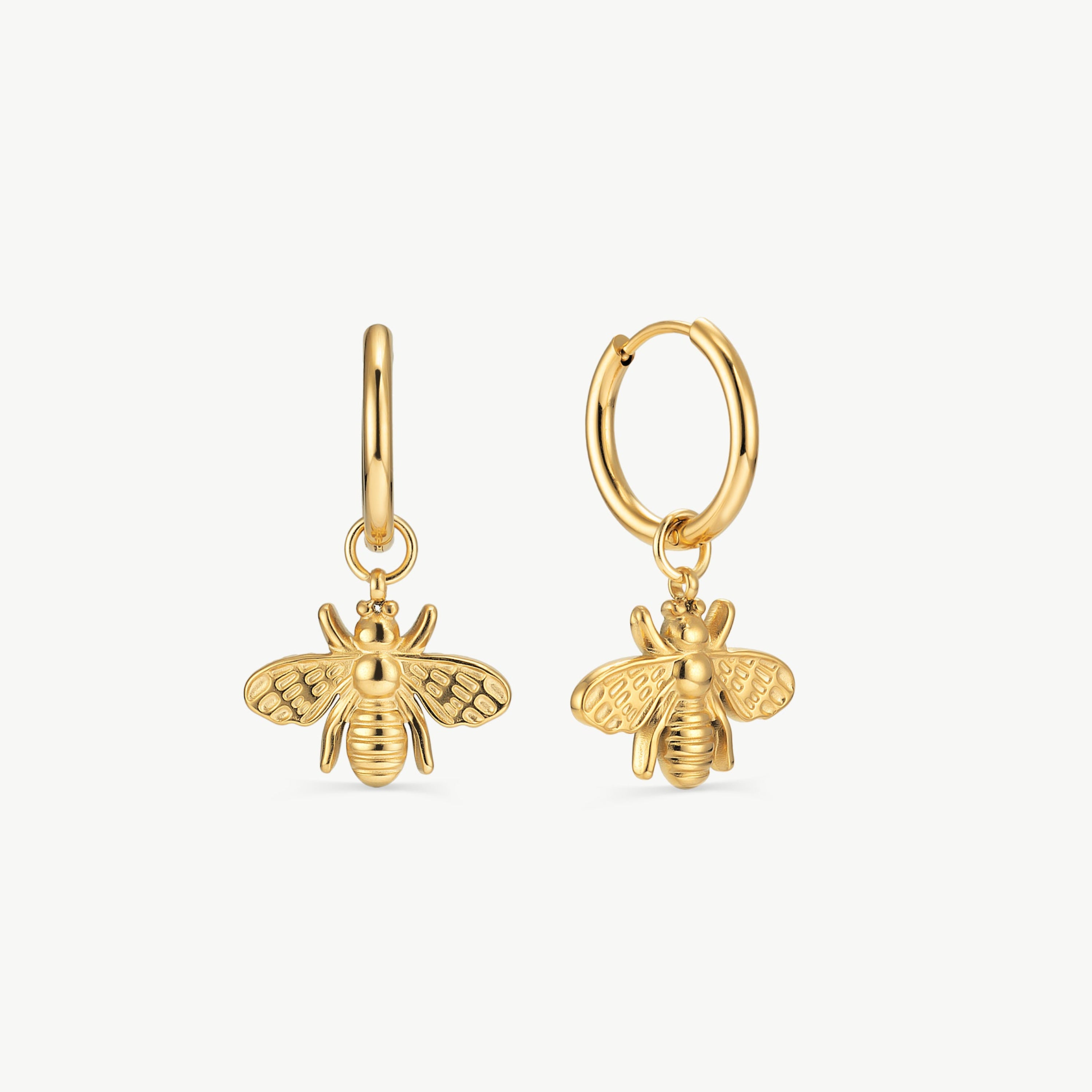 bee earrings gold bee earrings bee gold earrings bumble bee earrings gold charm hoops with detailed bee pendant bee dangle earrings