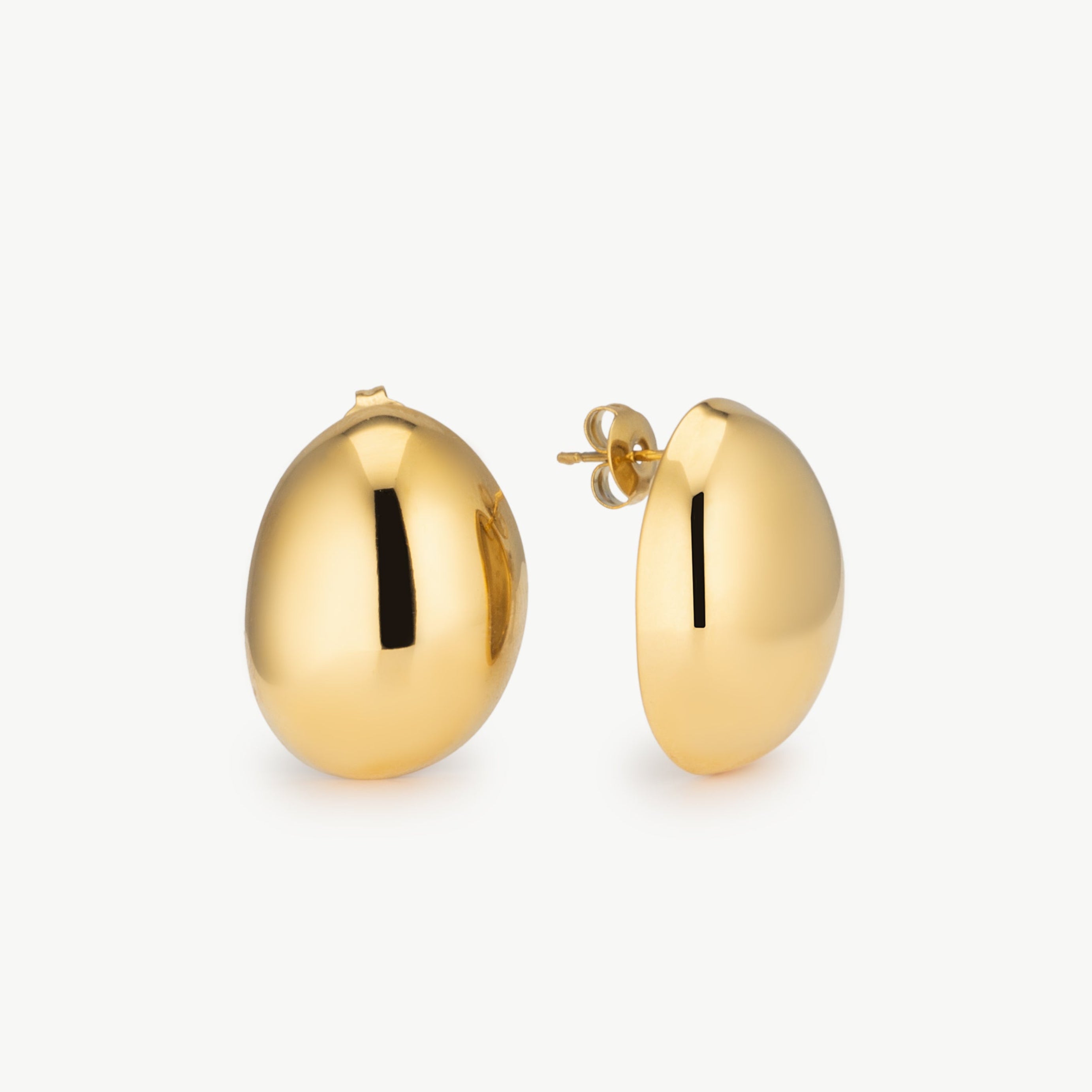 bold gold earrings chunky gold stud earrings gold button earrings large gold button earrings sculptural gold stud earrings modern gold statement earrings
