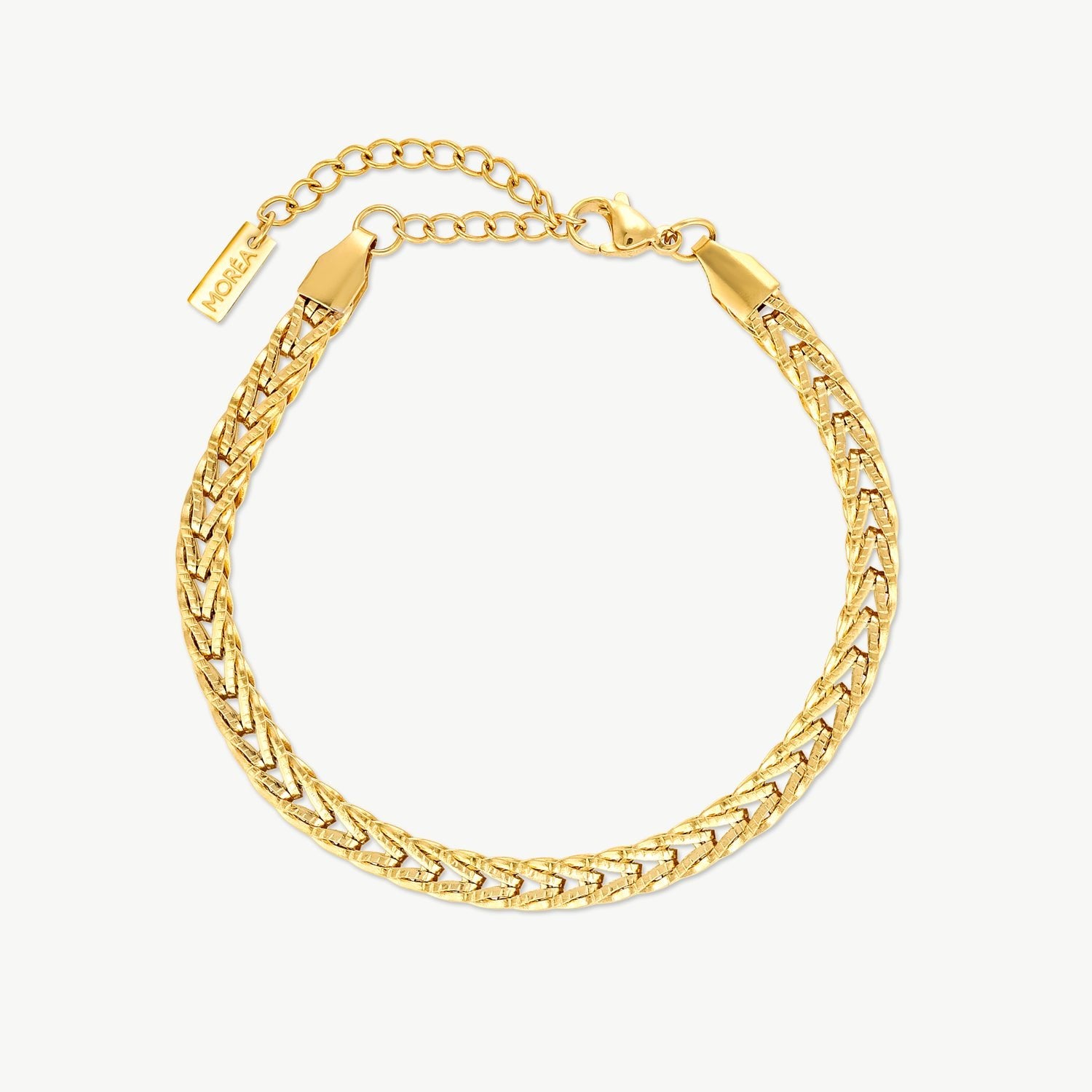 chunky chain bracelet with polished gold interlocking links