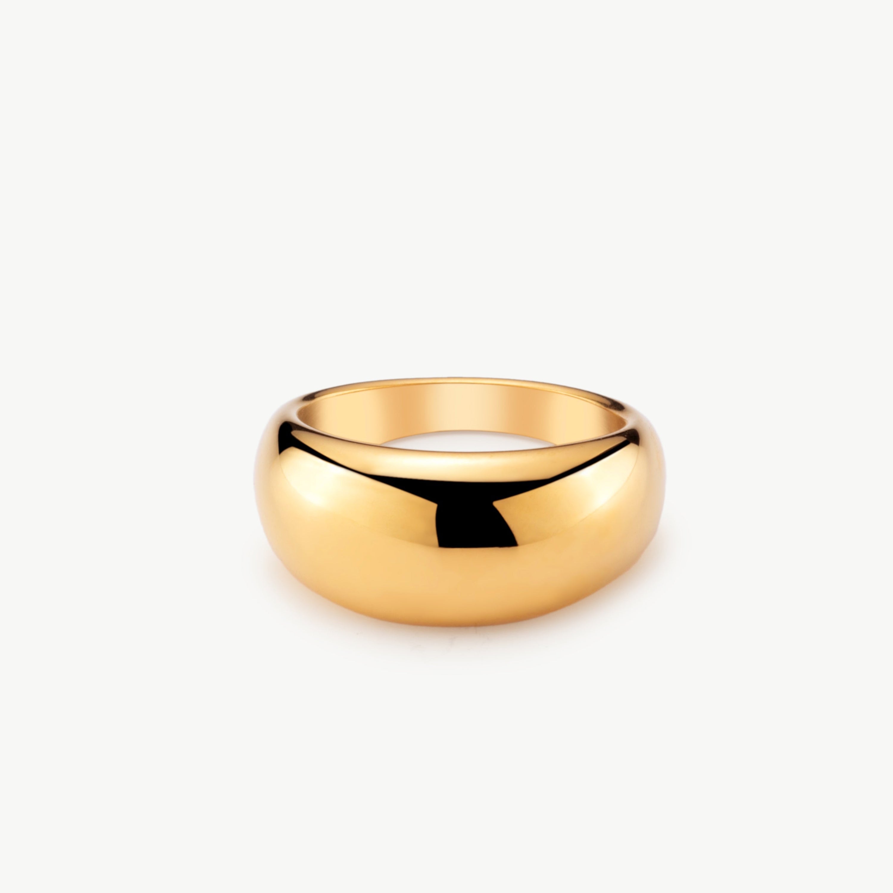 chunky gold ring gold dome ring bold gold rings with smooth sculptural finish creating a modern chunky gold statement rings look