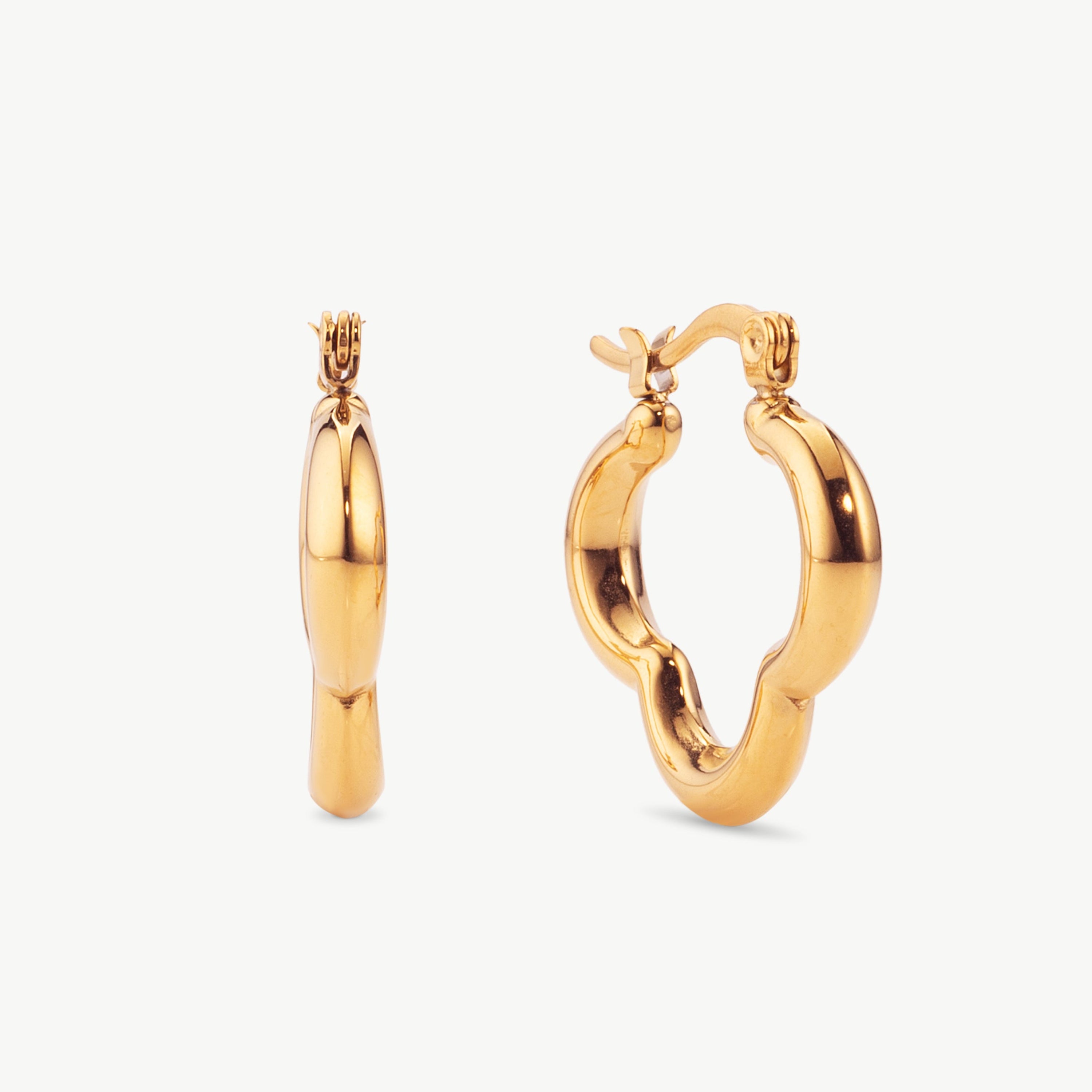 clover hoop earrings gold clover hoop earrings with smooth shape creating modern gold hoop earrings for women