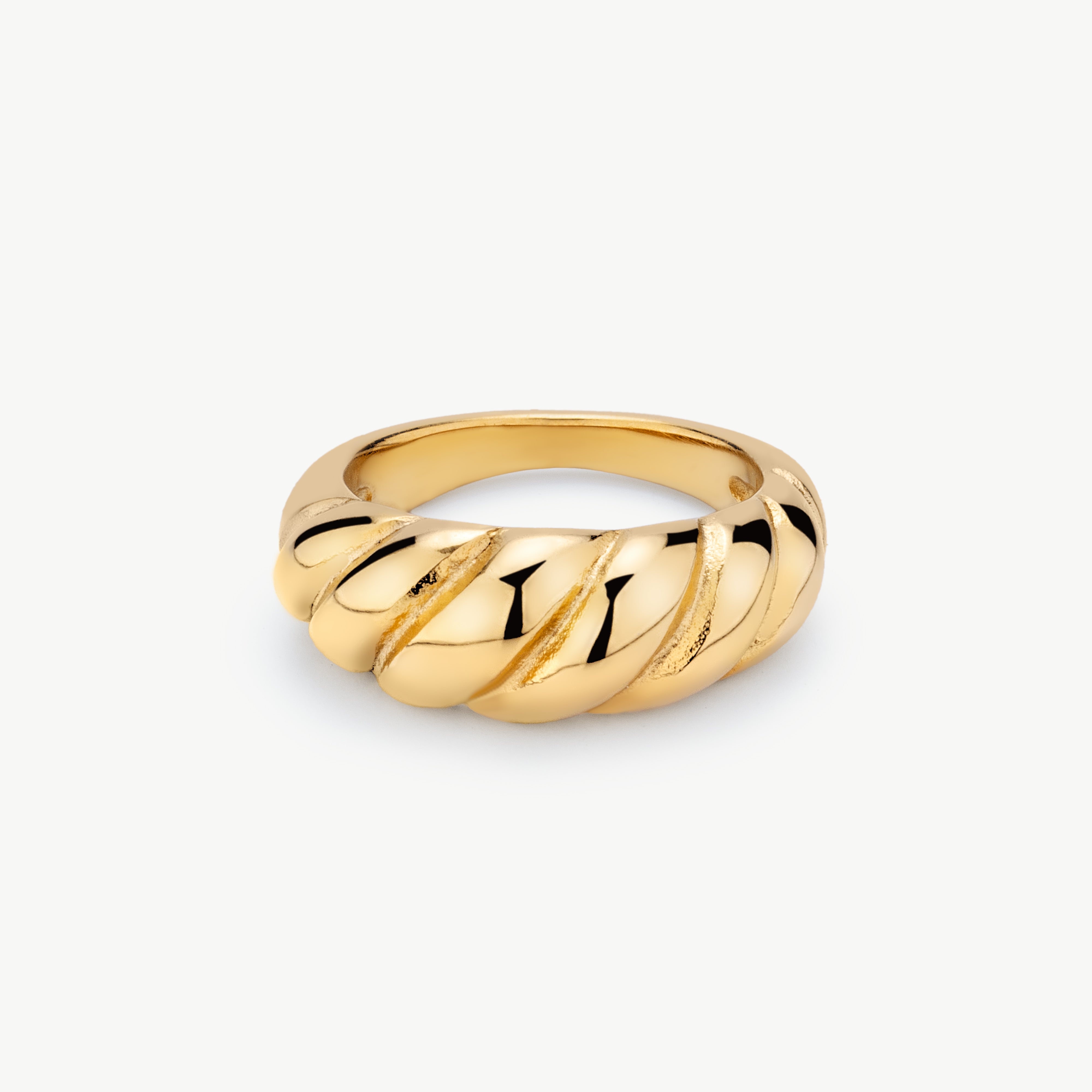 croissant ring gold twist ring gold twisted ring sculptural gold croissant ring waterproof gold twist statement ring gold croissant ring