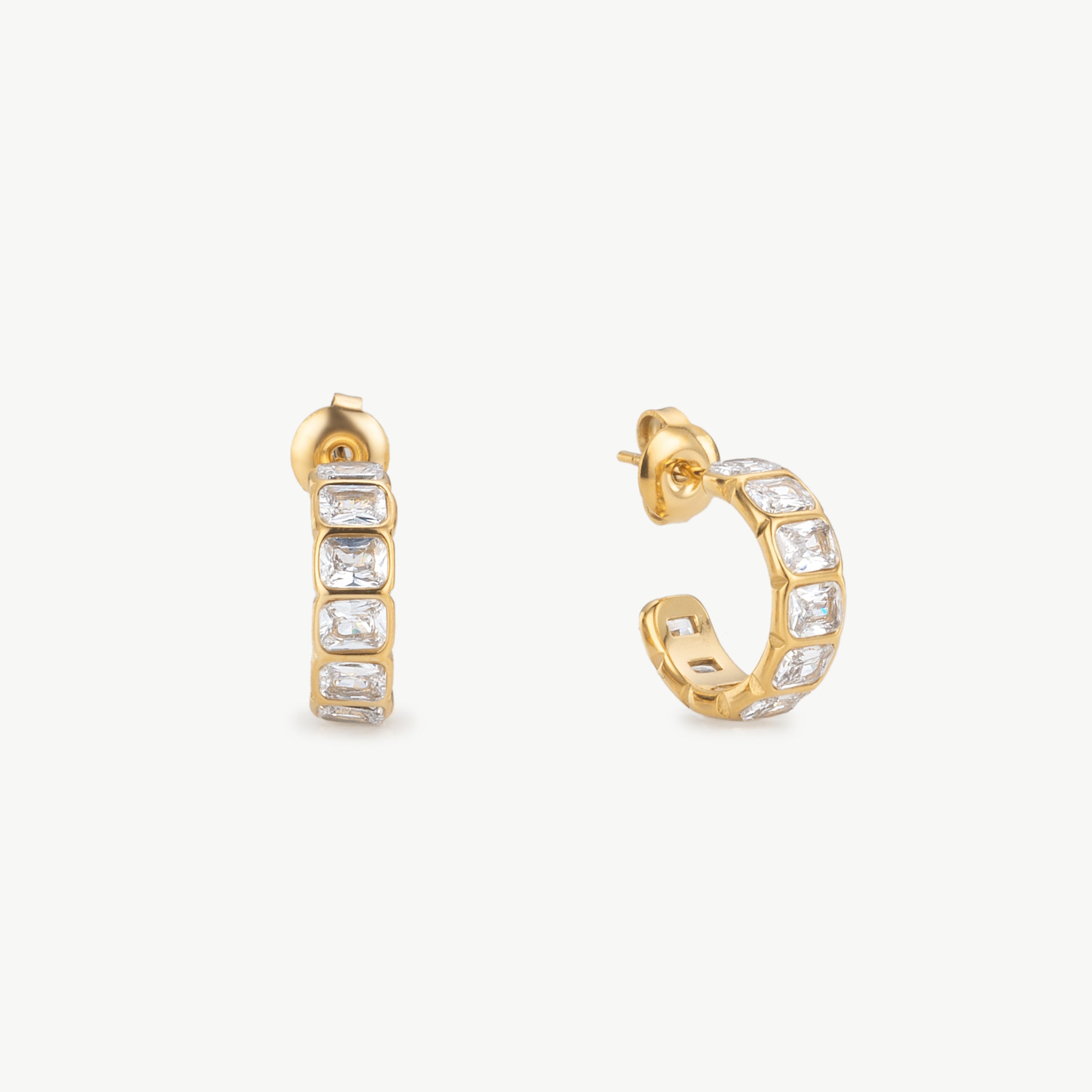 cubic zirconia huggie earrings crystal hoop earrings gold cz hoop earrings cubic zirconia hoop earrings gold hoop crystal earrings small half hoop earrings cz gold hoop earrings