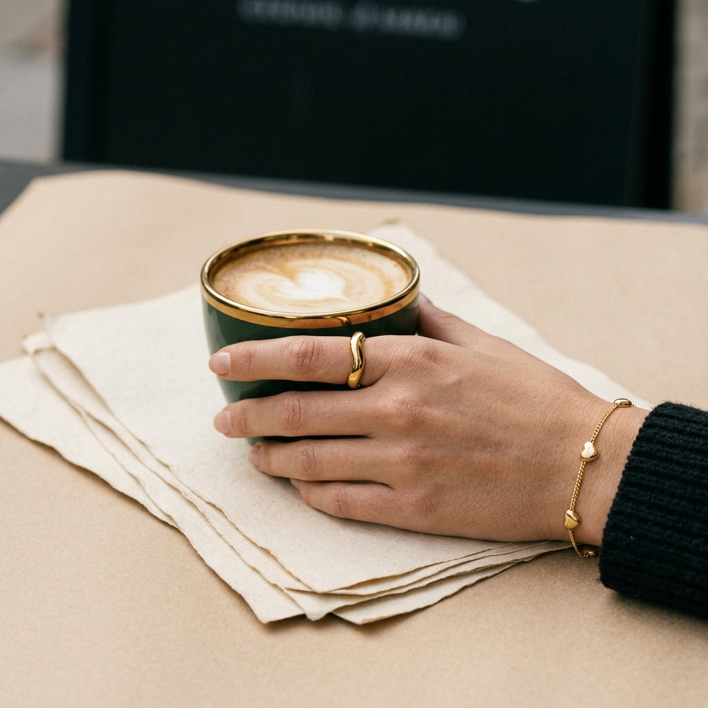 delicate heart chain bracelet featuring polished gold heart accents spaced along a fine adjustable chain for understated and elegant jewelry styling