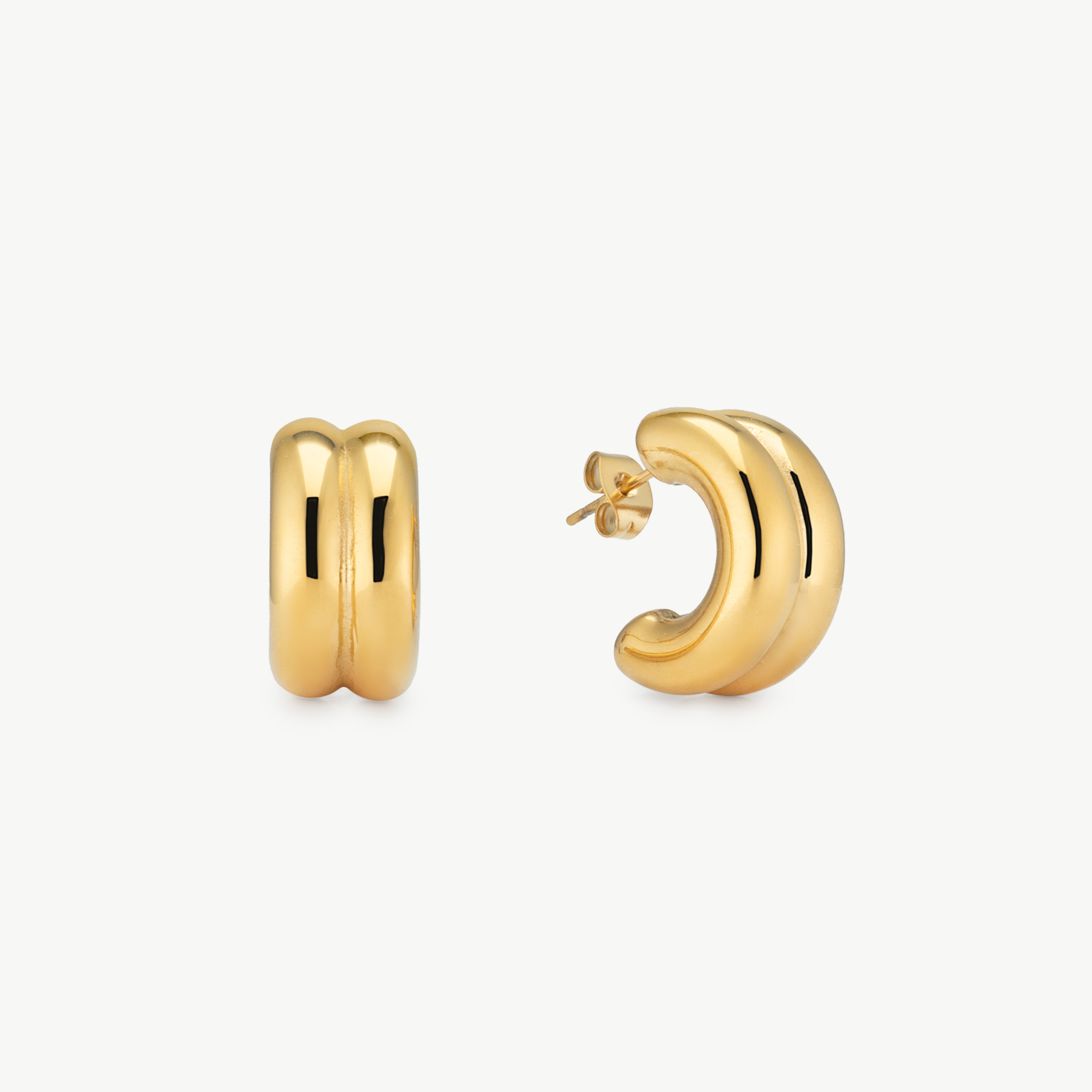 double huggie earrings chunky gold huggie hoops waterproof gold huggie earrings thick gold hoop huggies