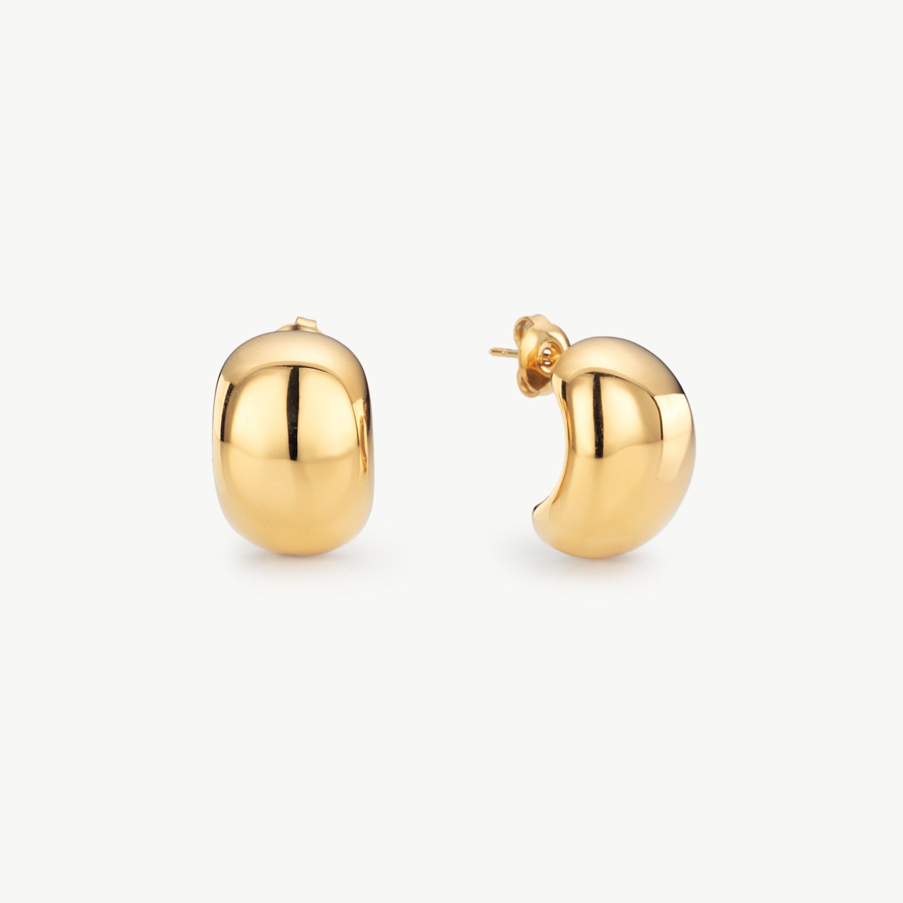 droplet gold earrings sculptural teardrop stud earrings in polished gold with bold modern silhouette and chunky gold earring design for women