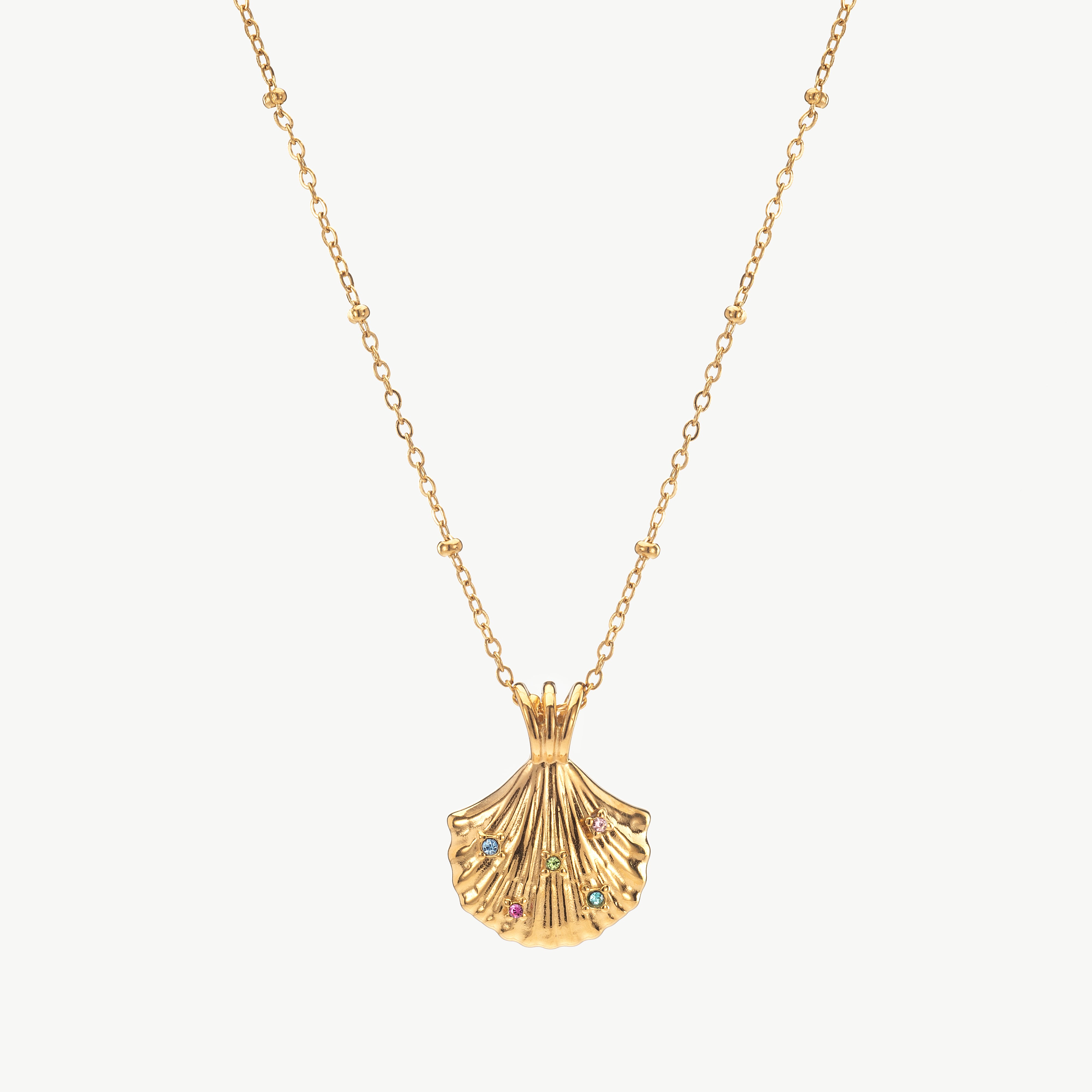gold seashell necklace seashell pendant necklace with polished gold finish creating elegant ocean themed necklace look