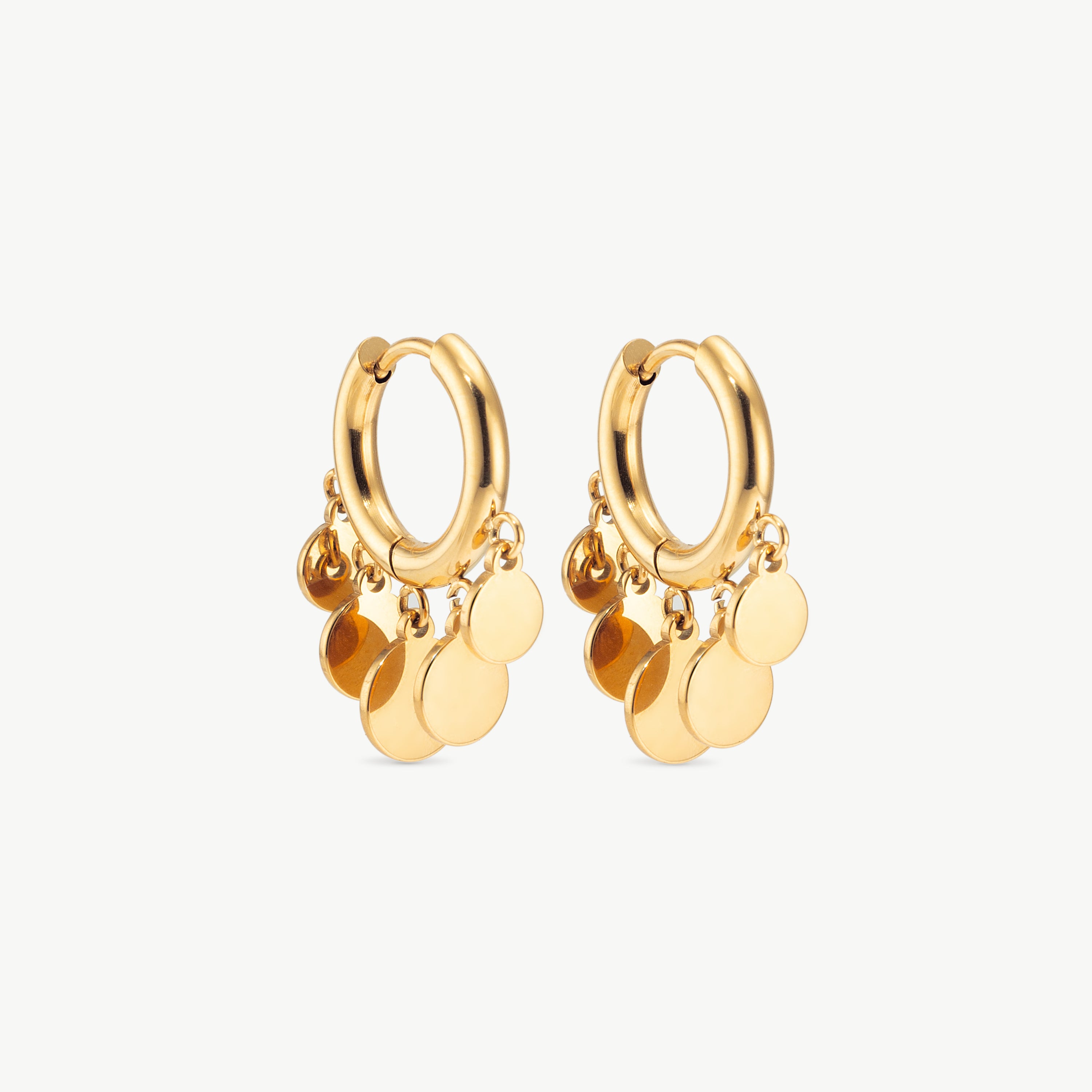 gold tassel earrings tassel hoop earrings gold coin earrings dangling disc hoop earrings boho beach statement earrings