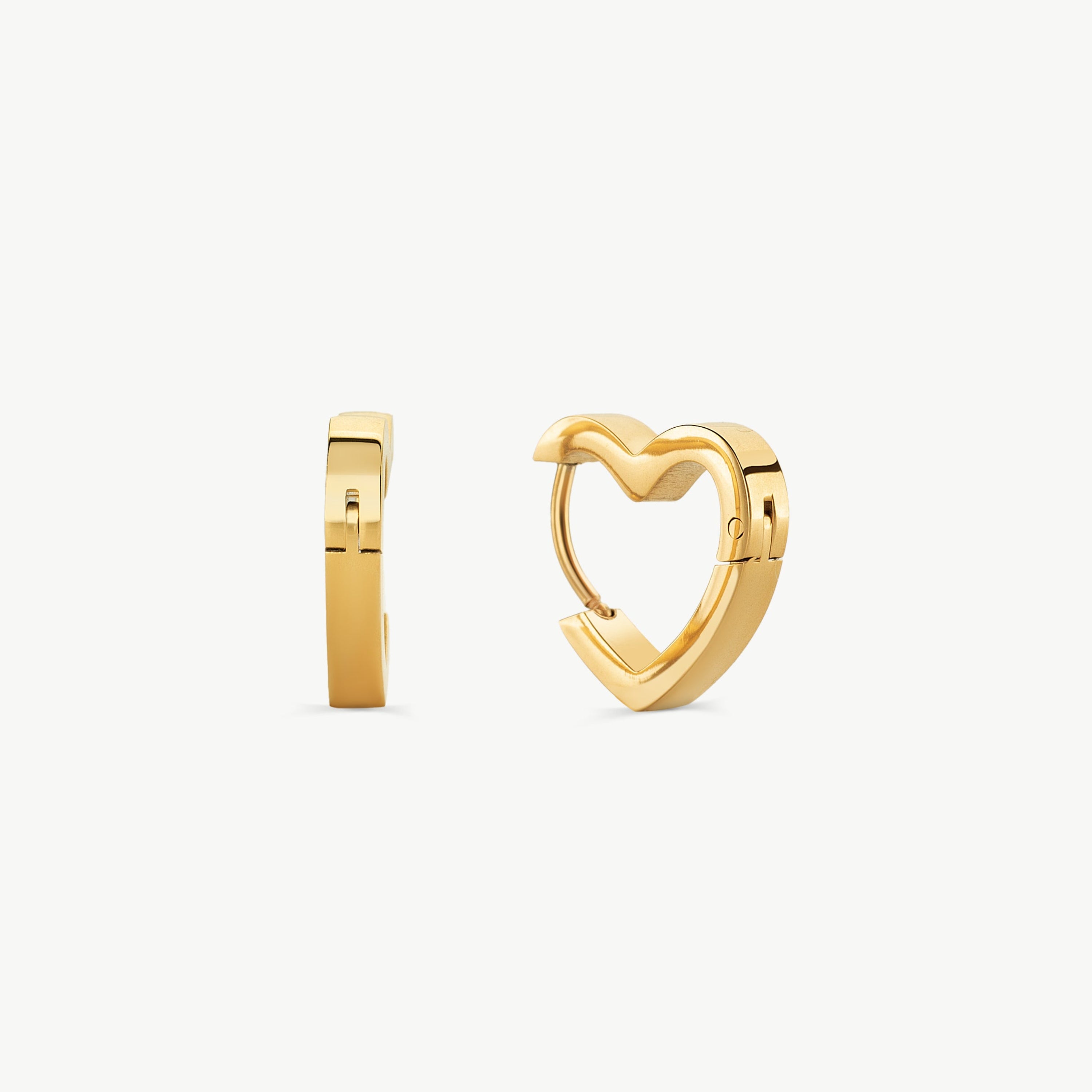 heart hoop earrings gold heart huggie earrings waterproof gold heart earrings cute heart earrings minimal gold heart hoops