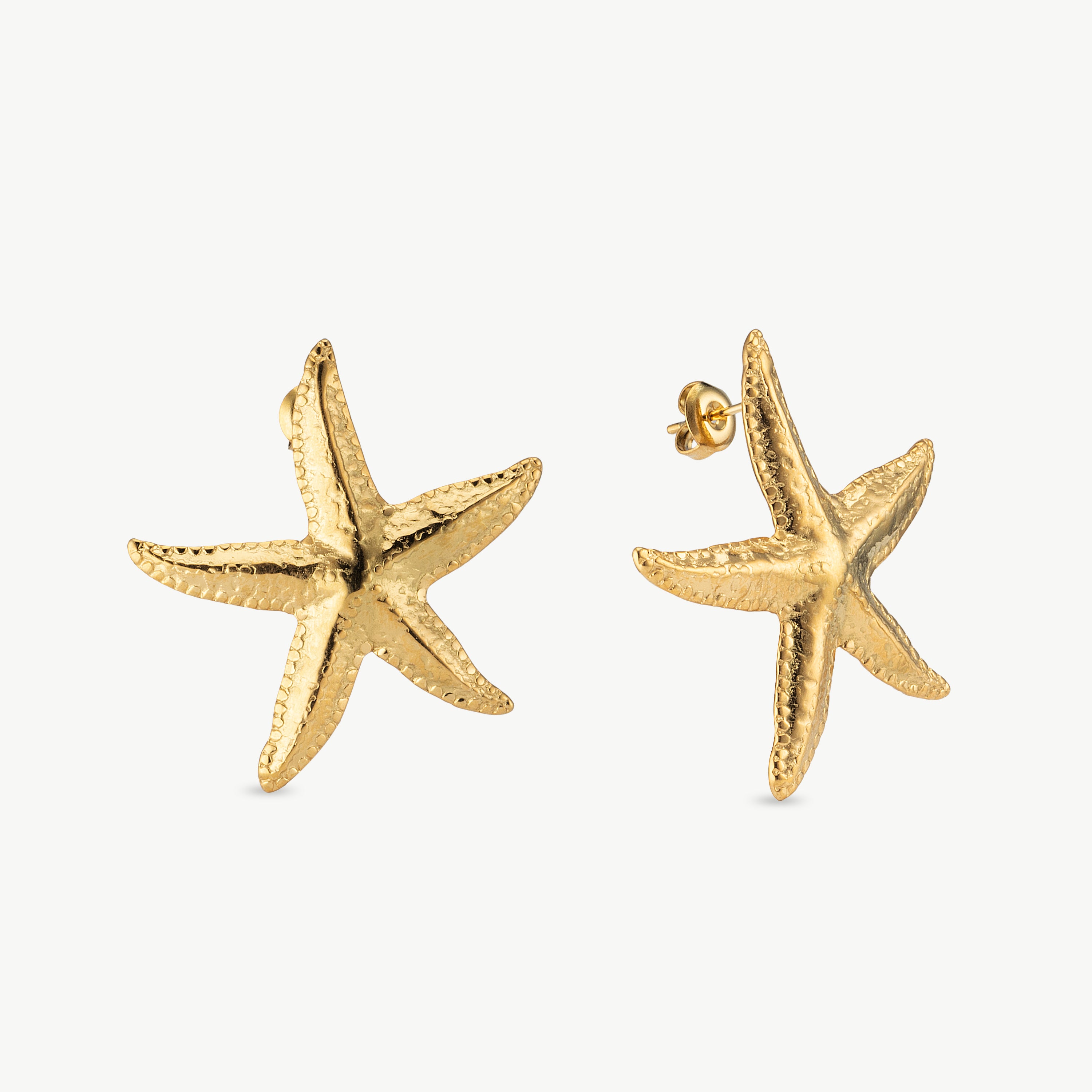 large starfish earrings gold starfish earrings ocean themed earrings beach earrings gold sea star earrings statement resort earrings