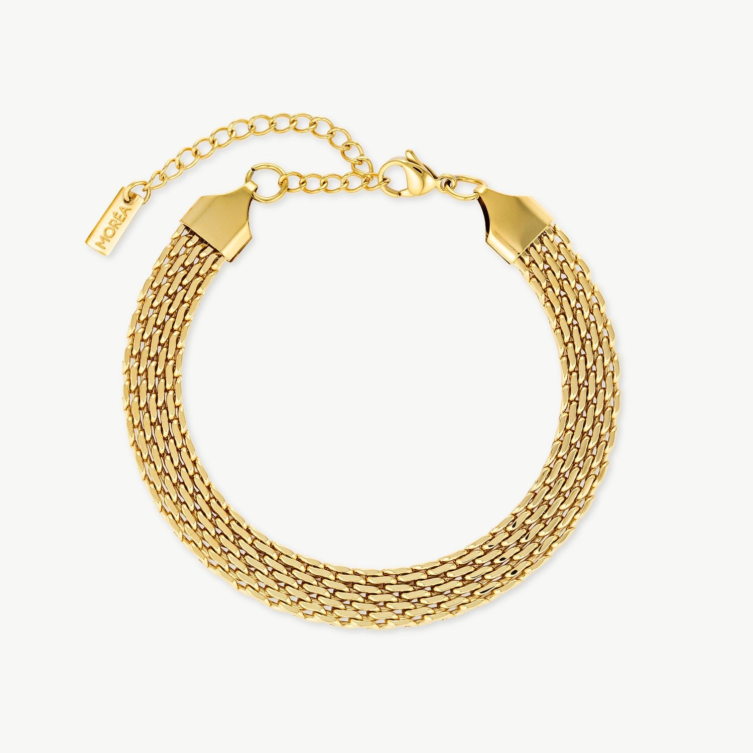 mesh bracelet with beautifully woven gold strands and a polished finish
