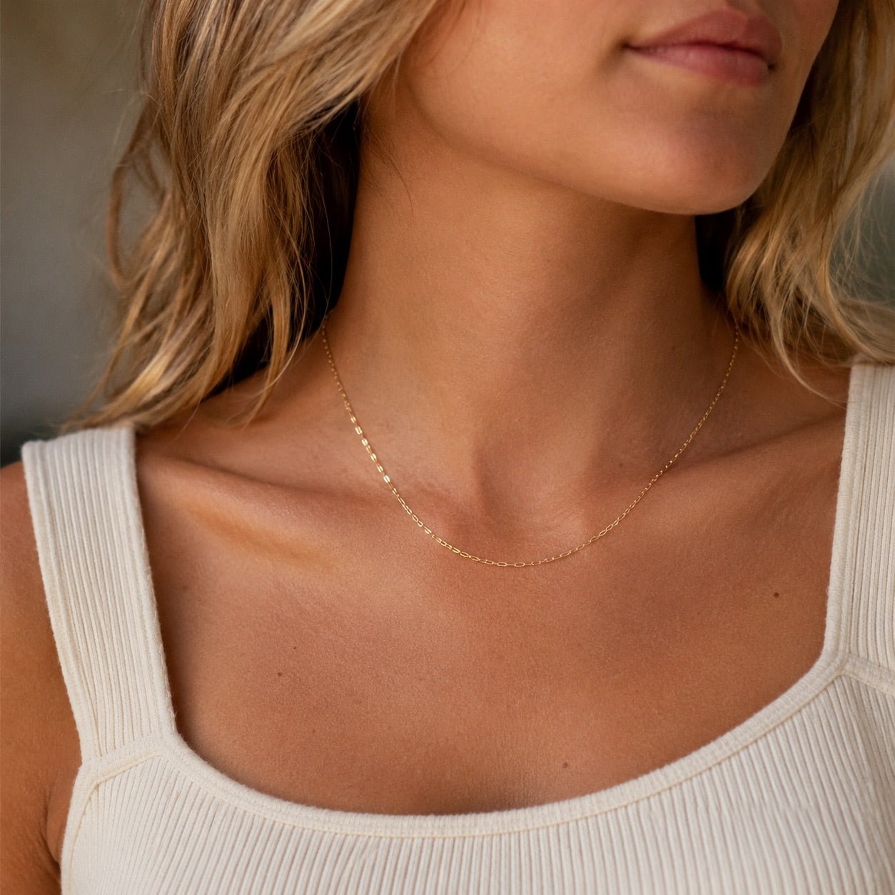minimalist gold chain necklace layered style