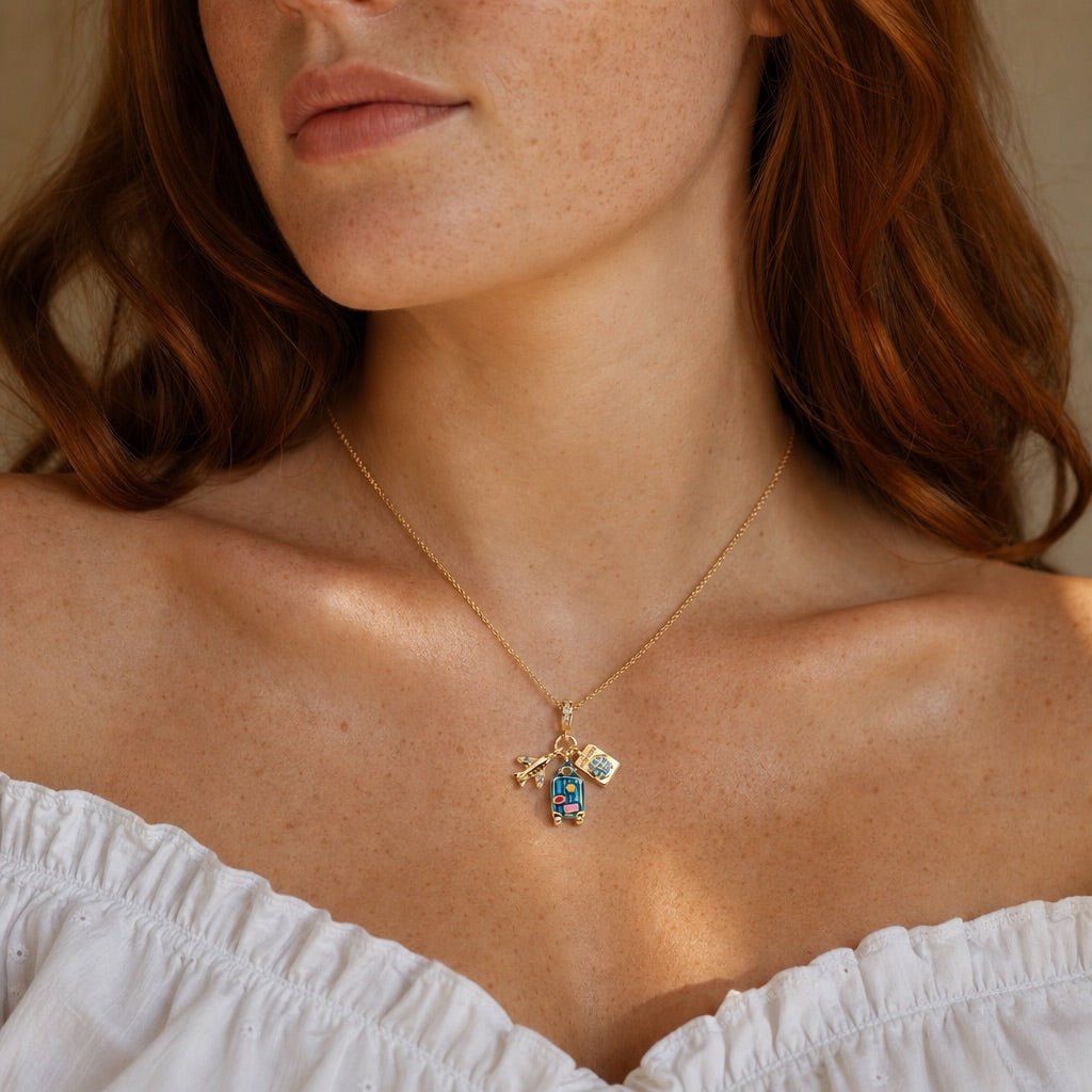 necklace with airplane everyday jewelry vacation necklace