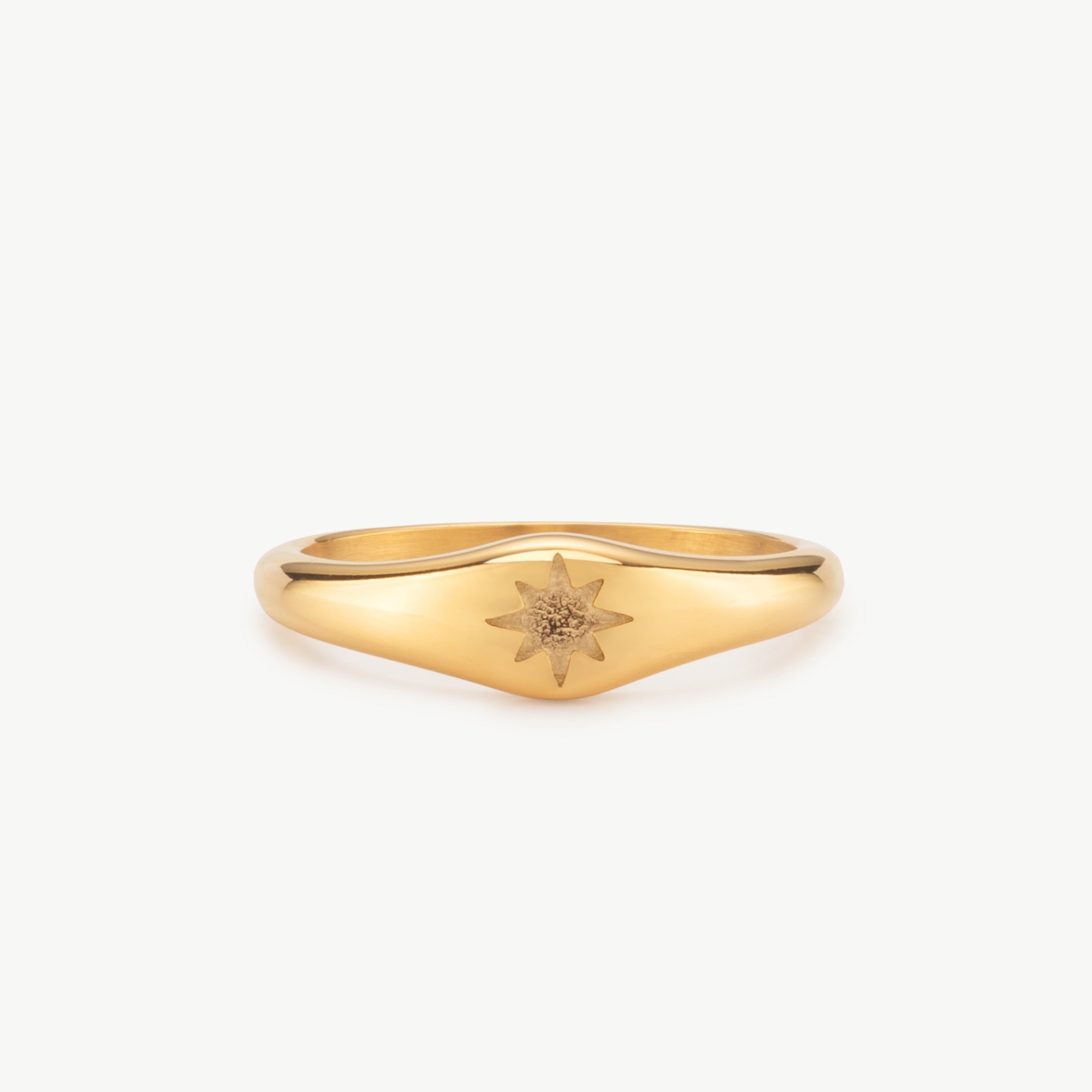 north star signet ring gold star engraved ring with celestial design creating a modern dainty signet ring with star detail