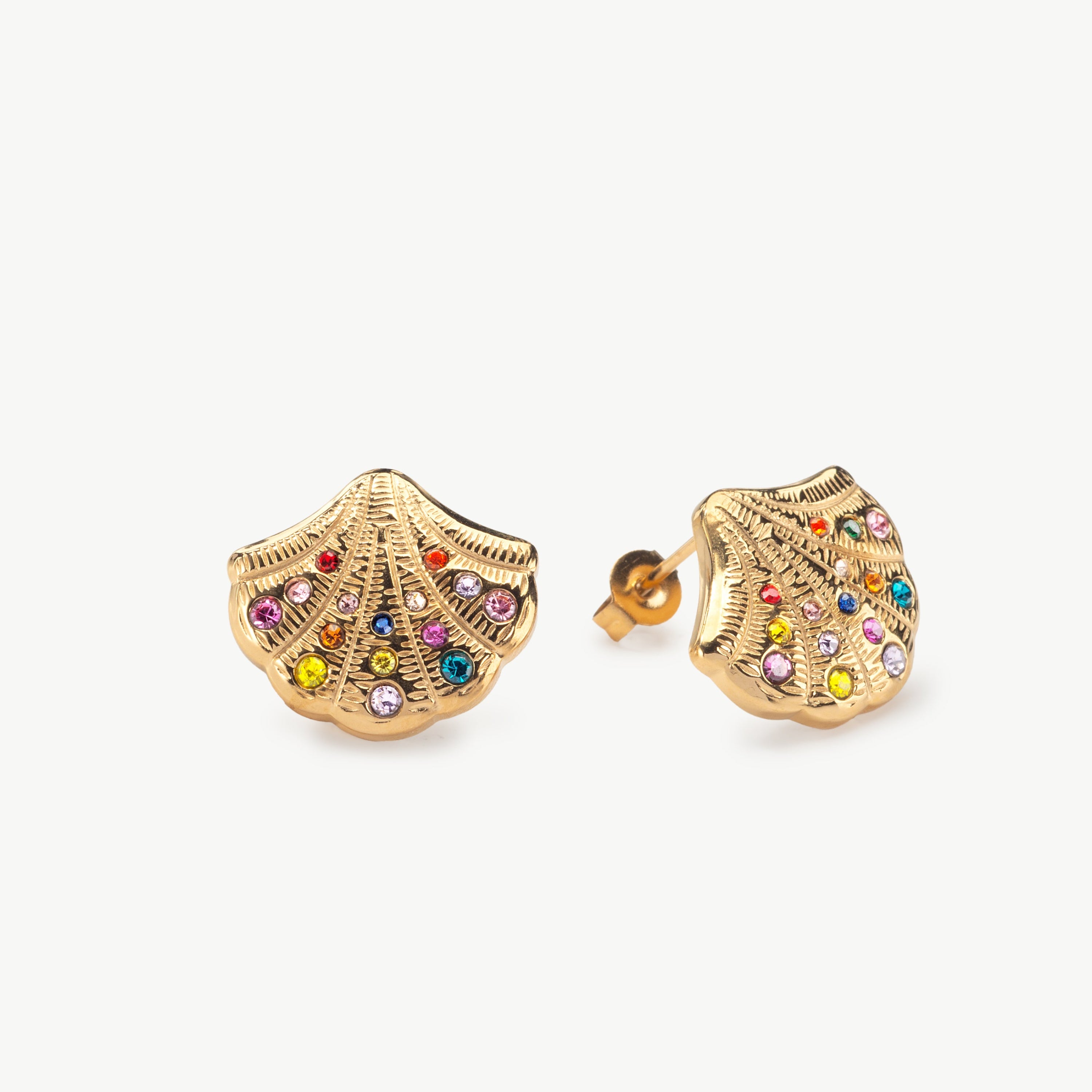 seashell stud earrings gold seashell earrings with delicate shell design creating elegant beach earrings ocean themed earrings look