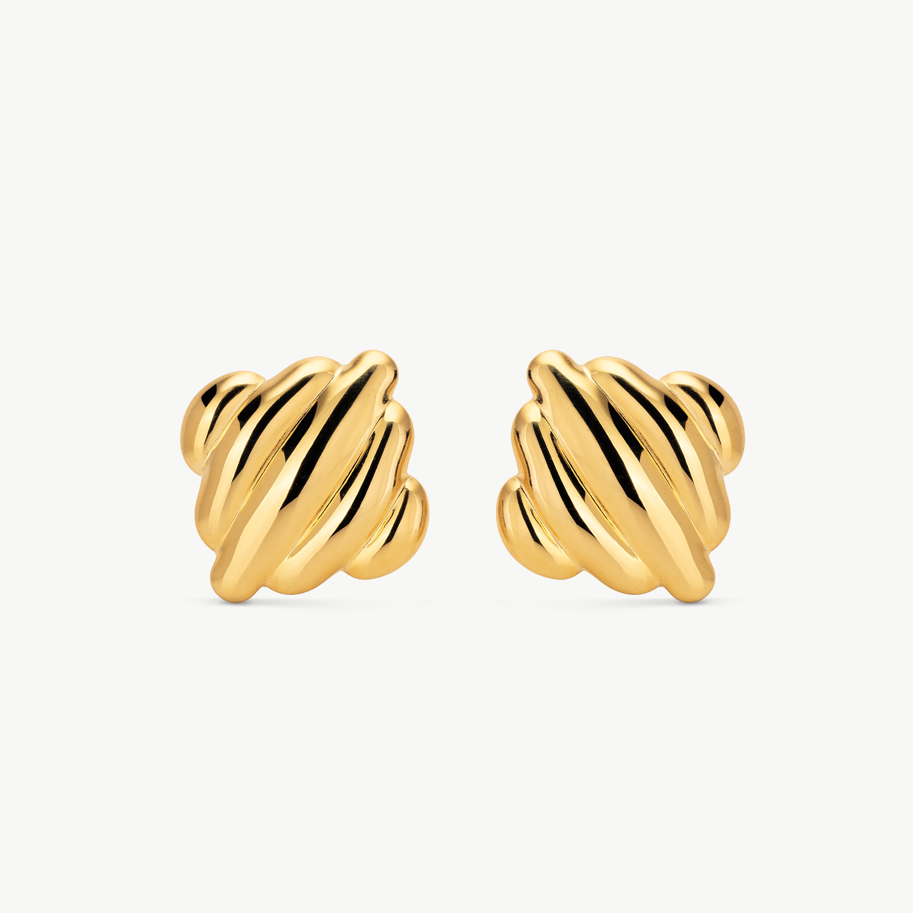 square stud earrings textured gold wave stud earrings waterproof gold stud earrings modern statement studs