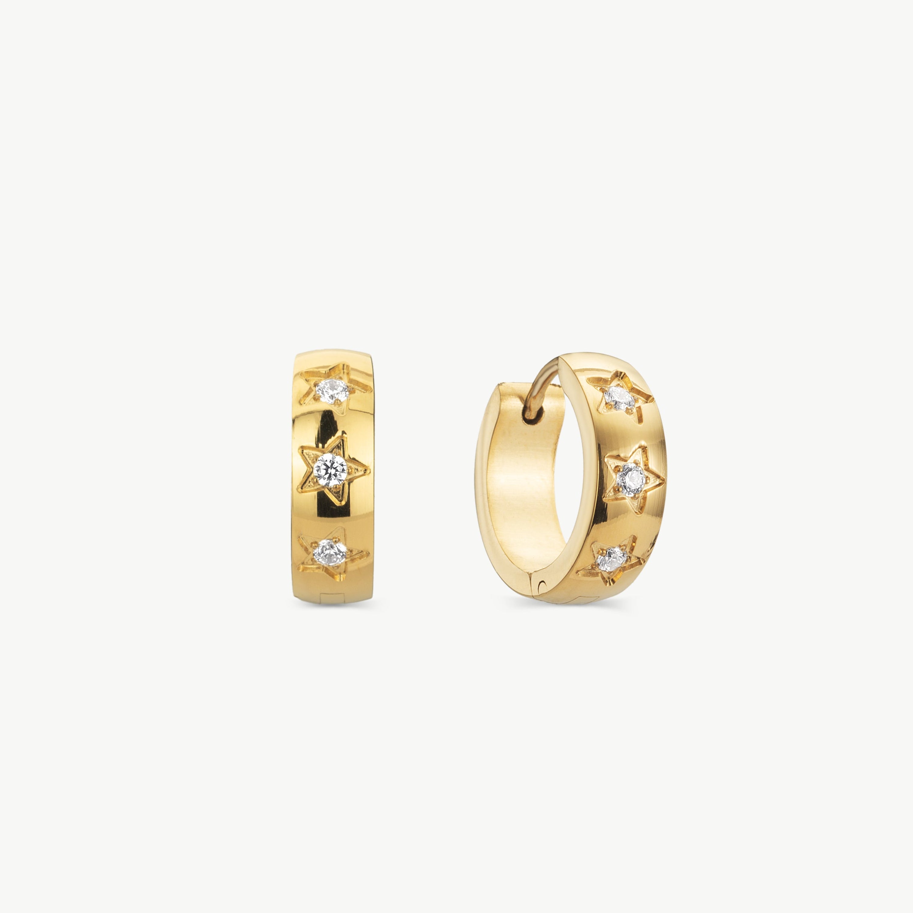 star huggie hoop earrings gold star hoop earrings gold hoop star earrings star earrings gold small star earrings cubic zirconia star earrings celestial hoop earrings gold star earrings