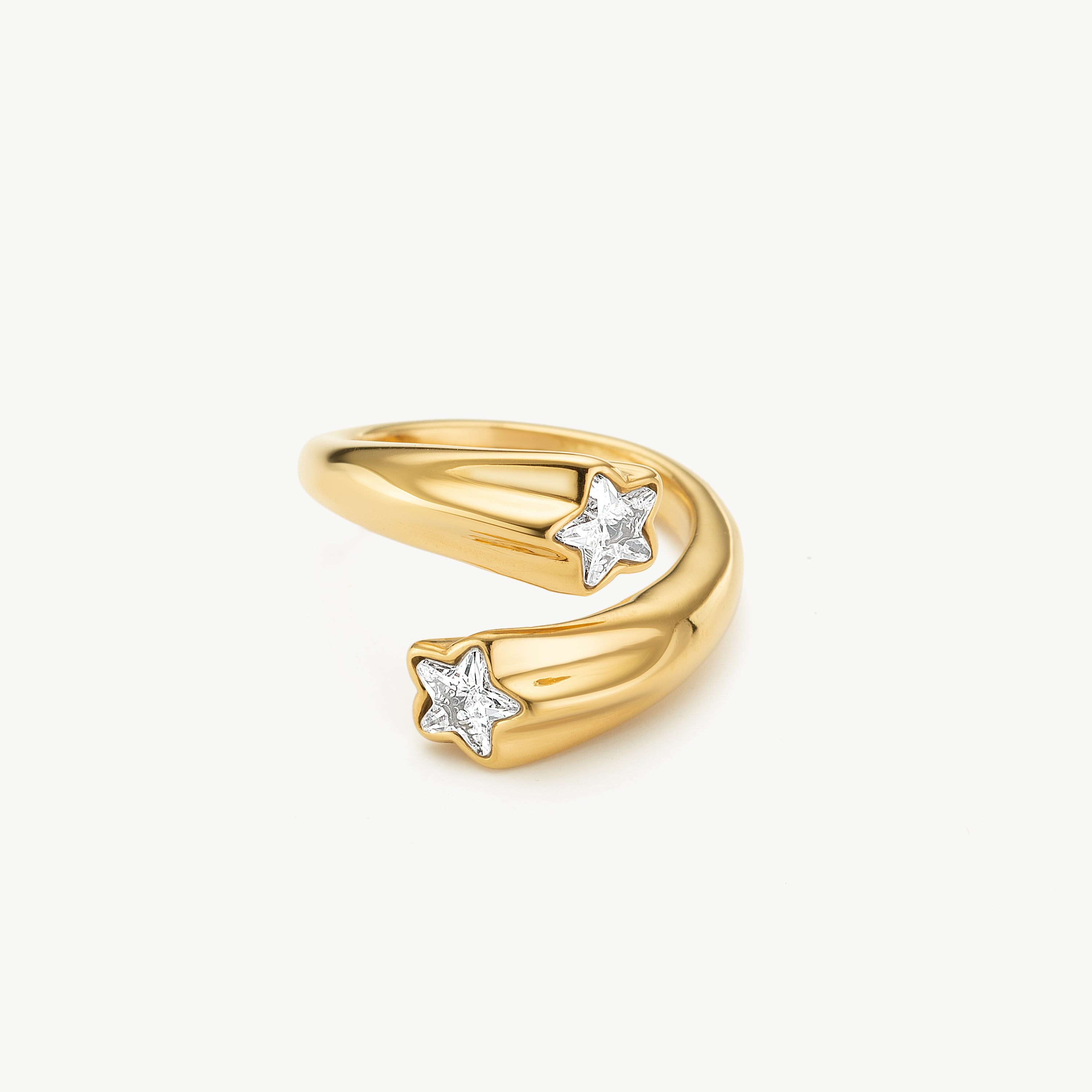 star ring gold shooting star zirconia ring celestial gold open ring waterproof gold ring for women shooting star ring