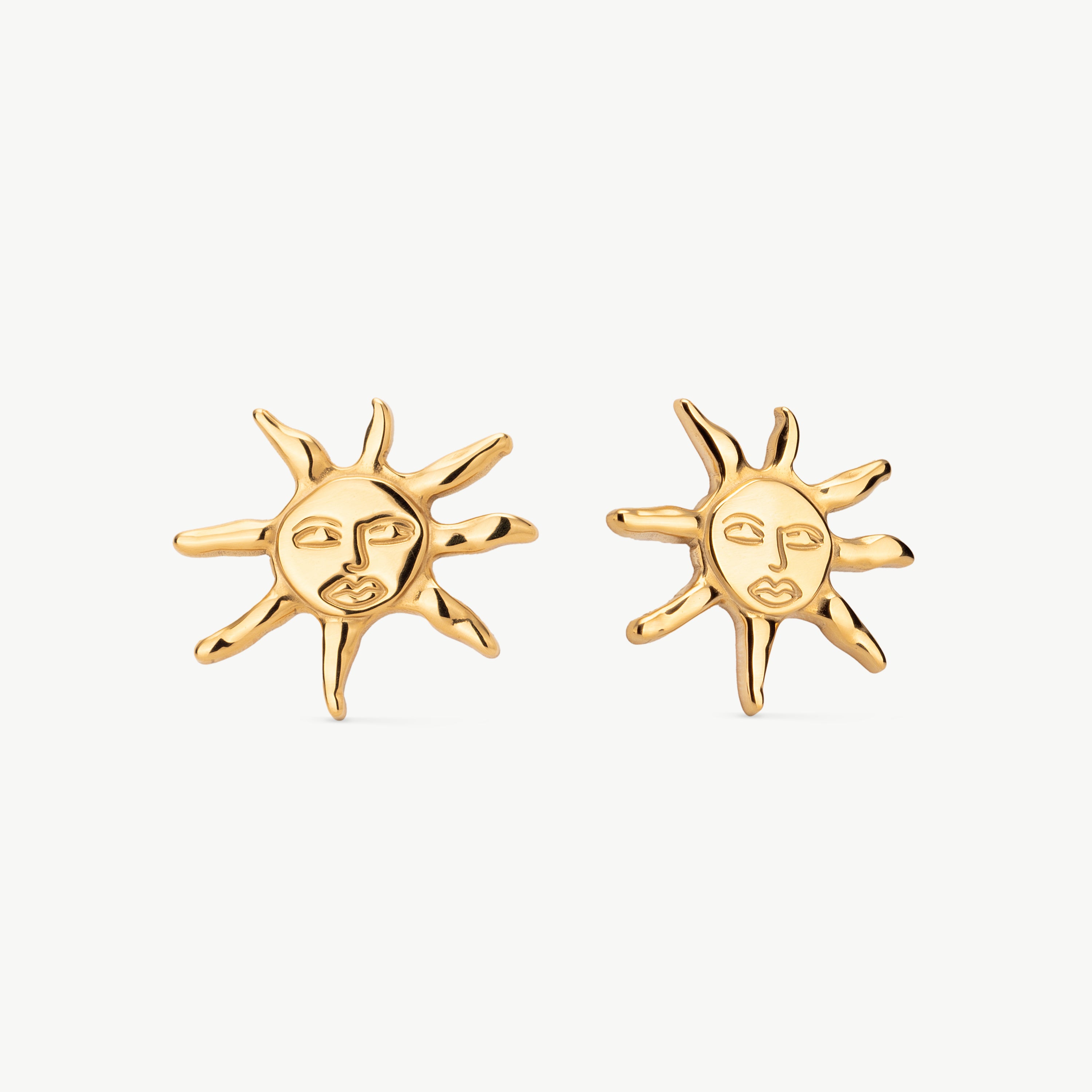 sun stud earrings gold sun earrings sun face earrings celestial gold earrings beach summer earrings