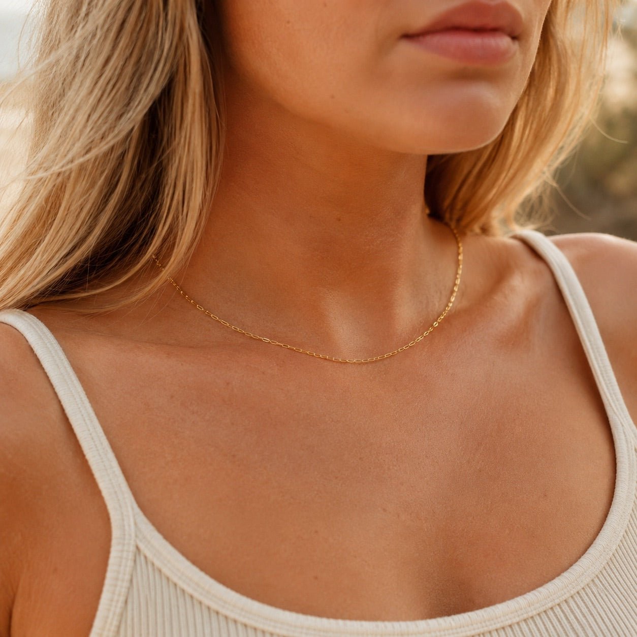 thin gold chain necklace jewelry gifts for her