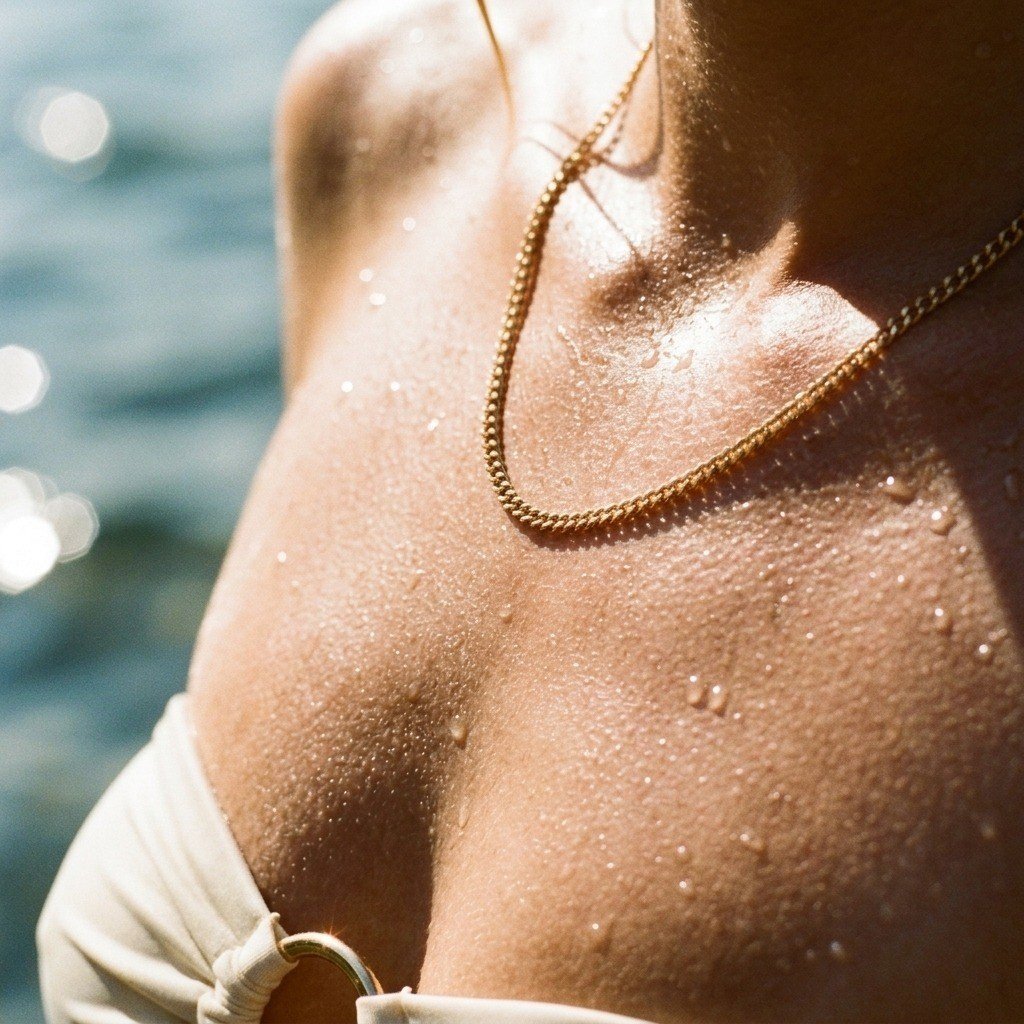 women's gold cable chain necklace with a simple timeless link design