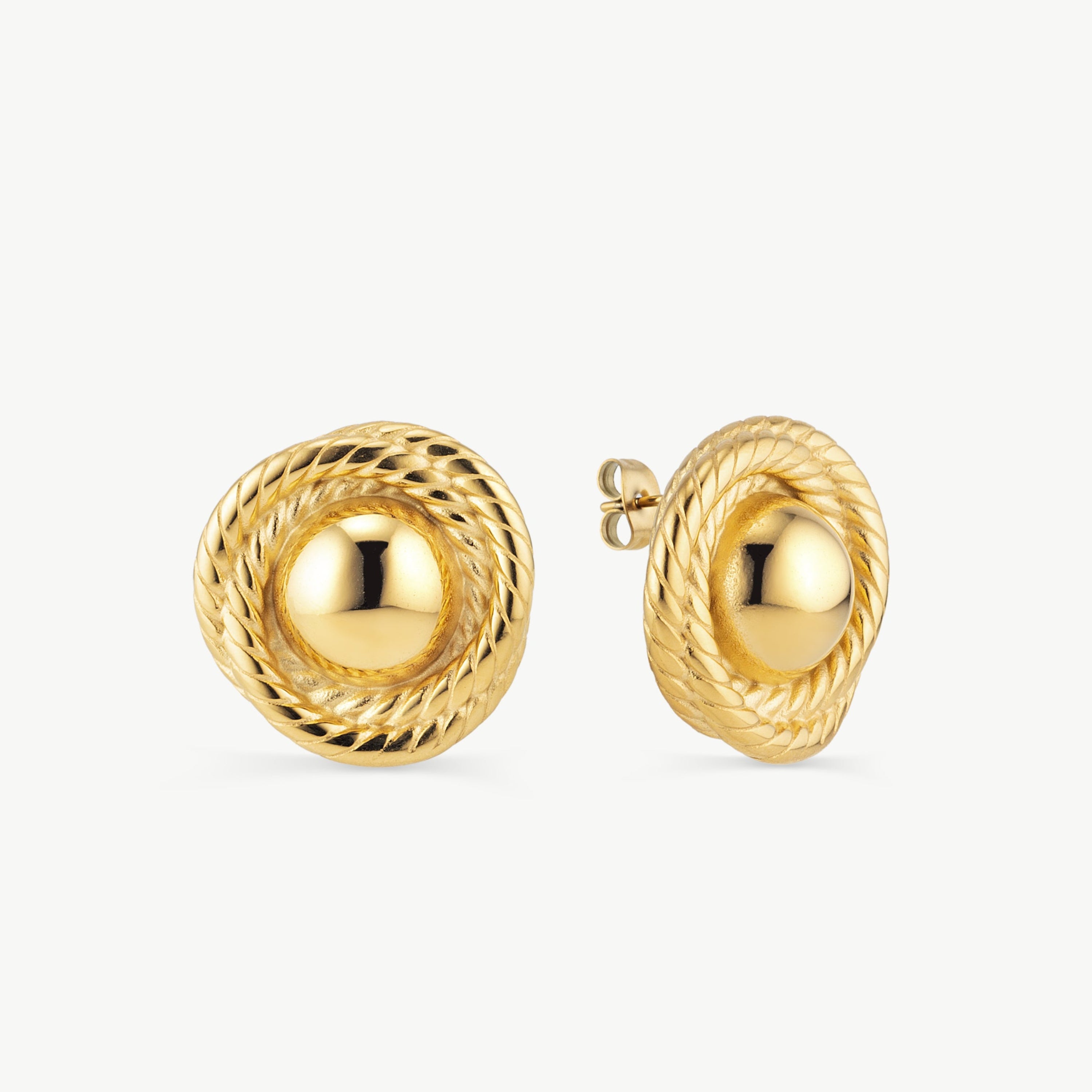 button earrings gold button earrings round gold button earrings button stud earrings vintage gold earrings round gold earrings studs textured gold button studs rope edge gold earrings
