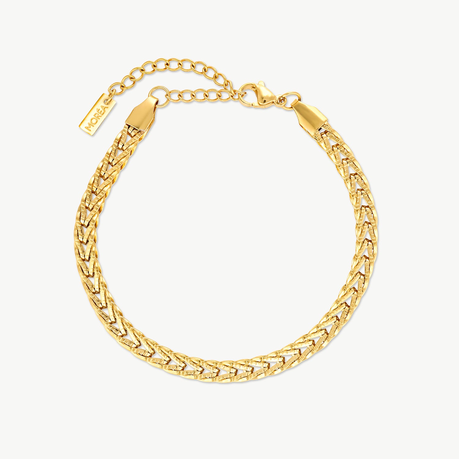 chunky chain bracelet with polished gold interlocking links