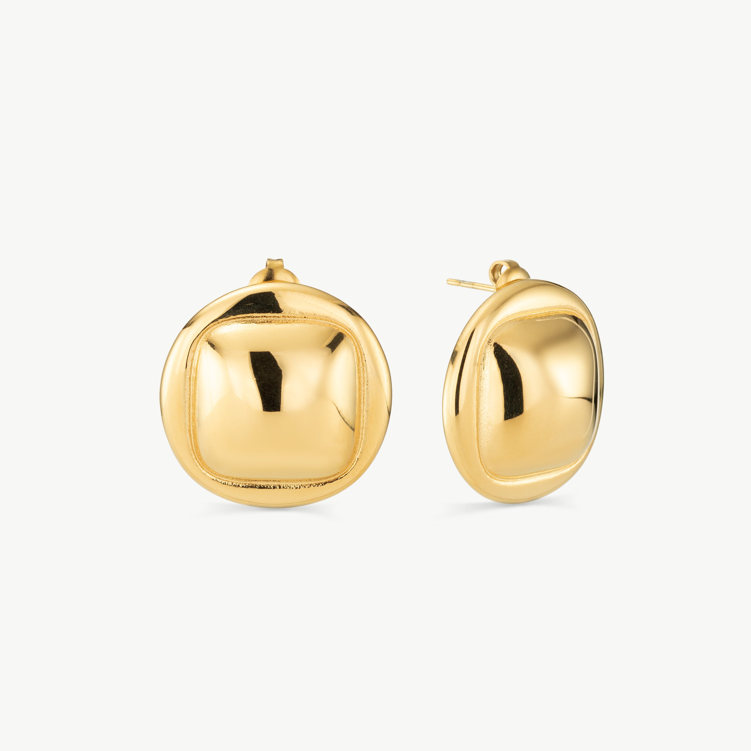 gold button earrings gold button stud earrings gold stud earrings gold round earrings statement gold stud earrings french earrings vintage gold earrings 18k gold plated earrings