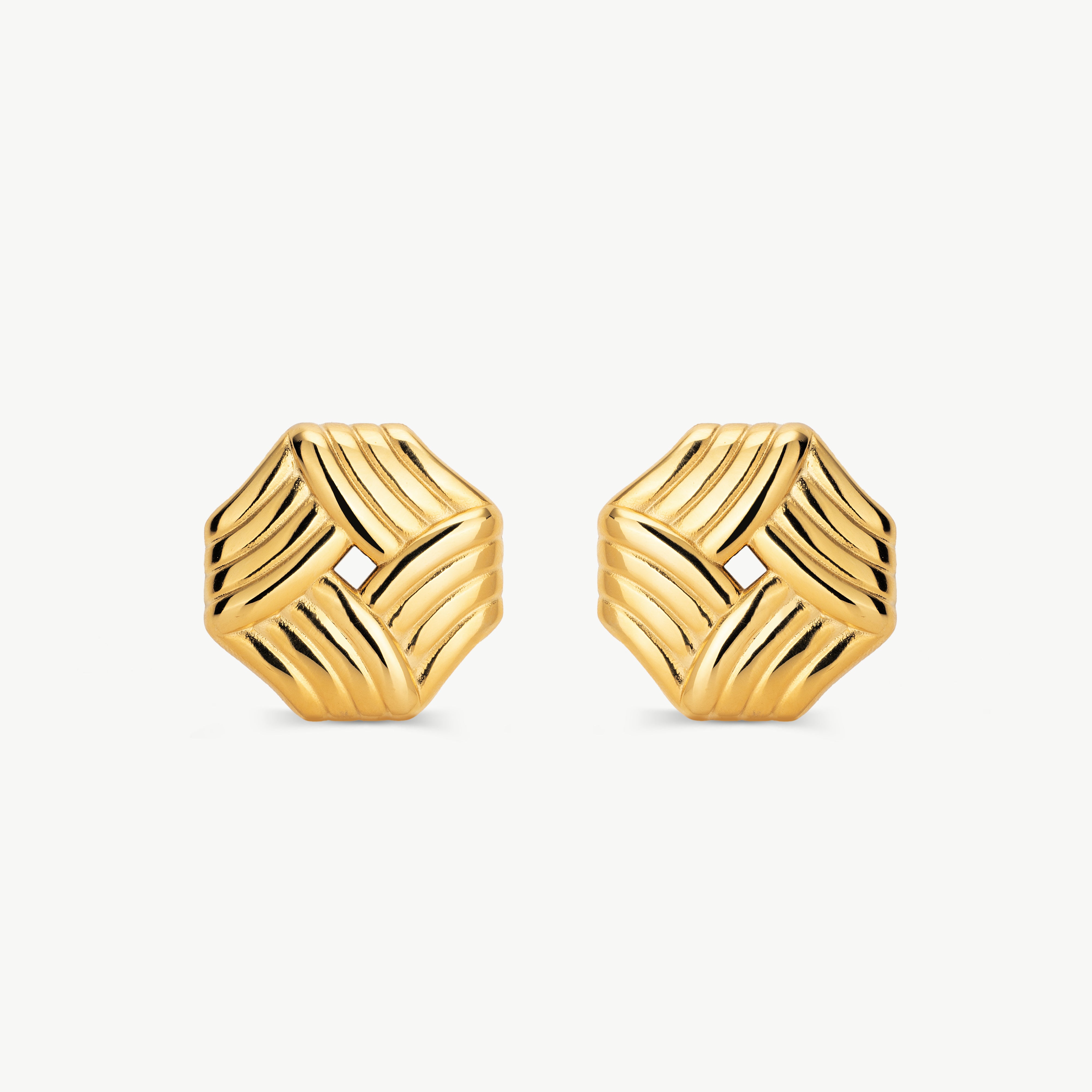 gold knot stud earrings sculptural gold stud earrings waterproof geometric gold stud earrings statement gold earrings