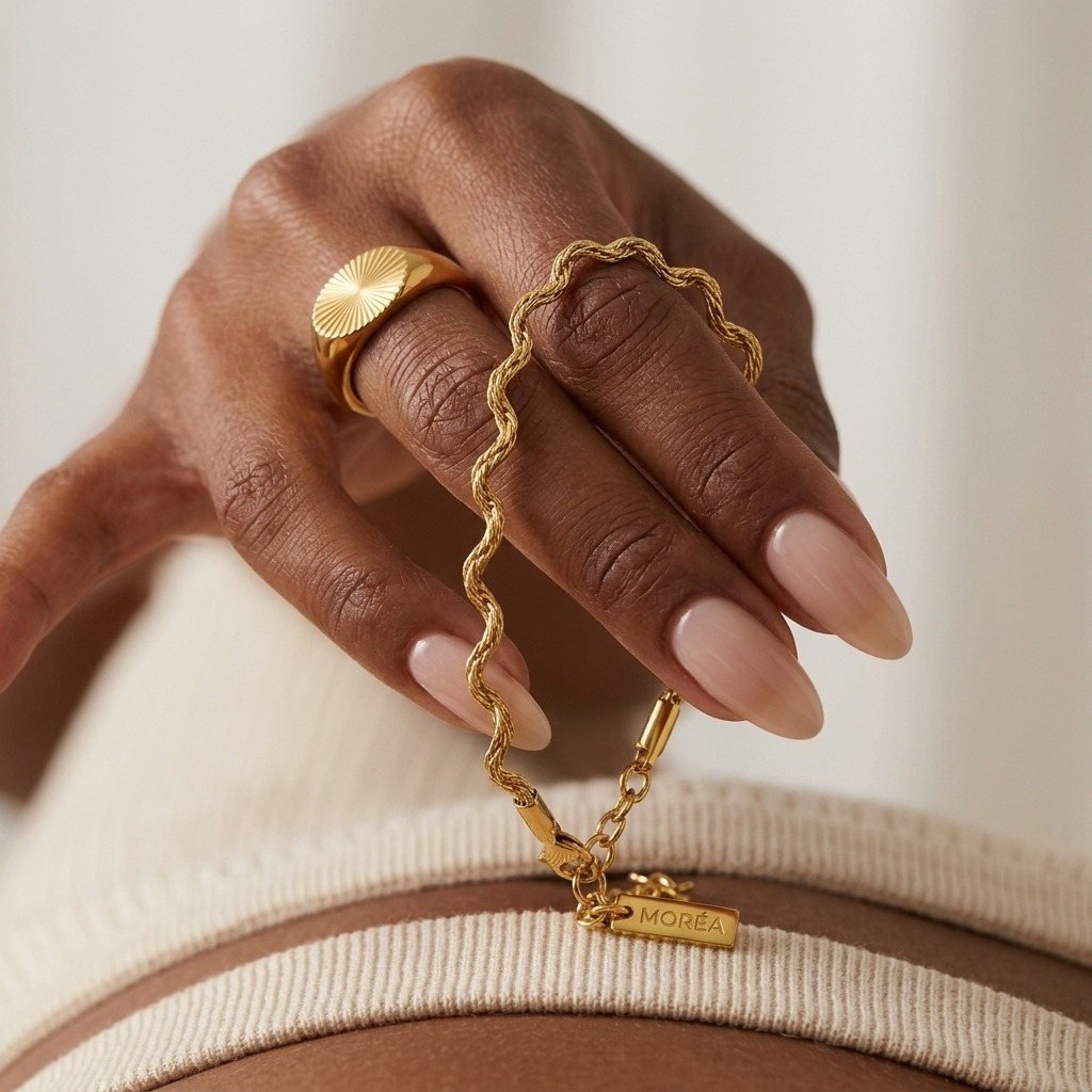gold rope chain bracelet for women featuring a classic twisted chain design
