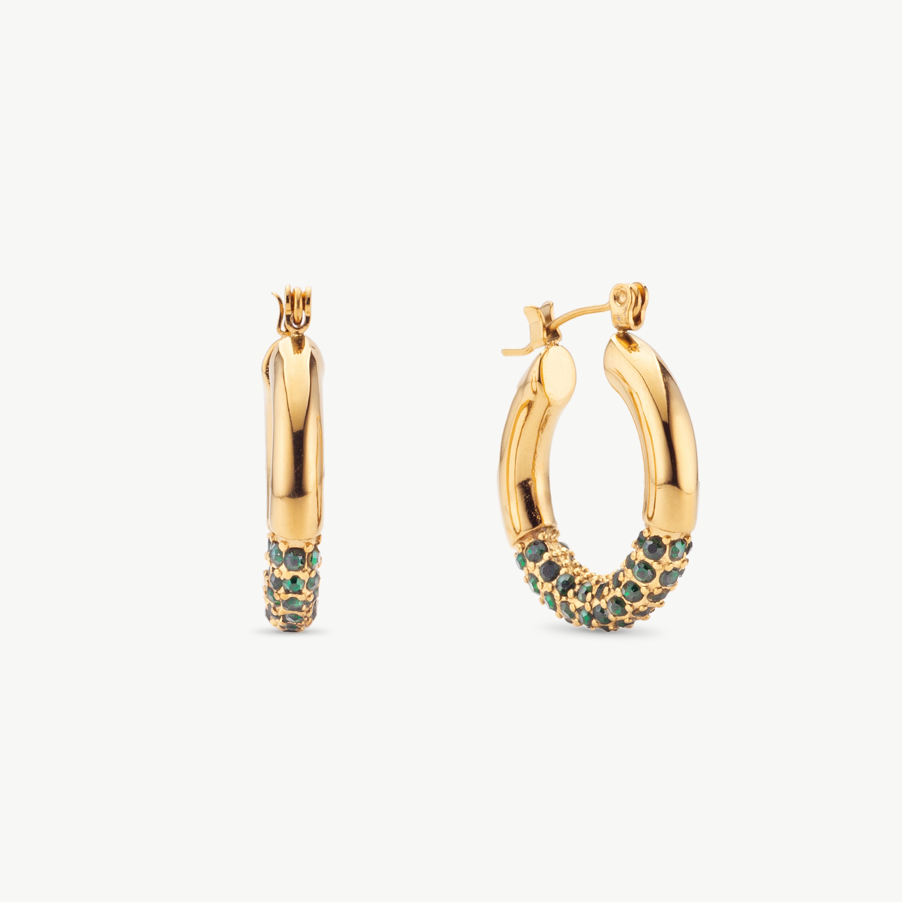 green crystal earrings gold hoop earrings with green stones emerald green hoop earrings and green stone hoop earrings in gold