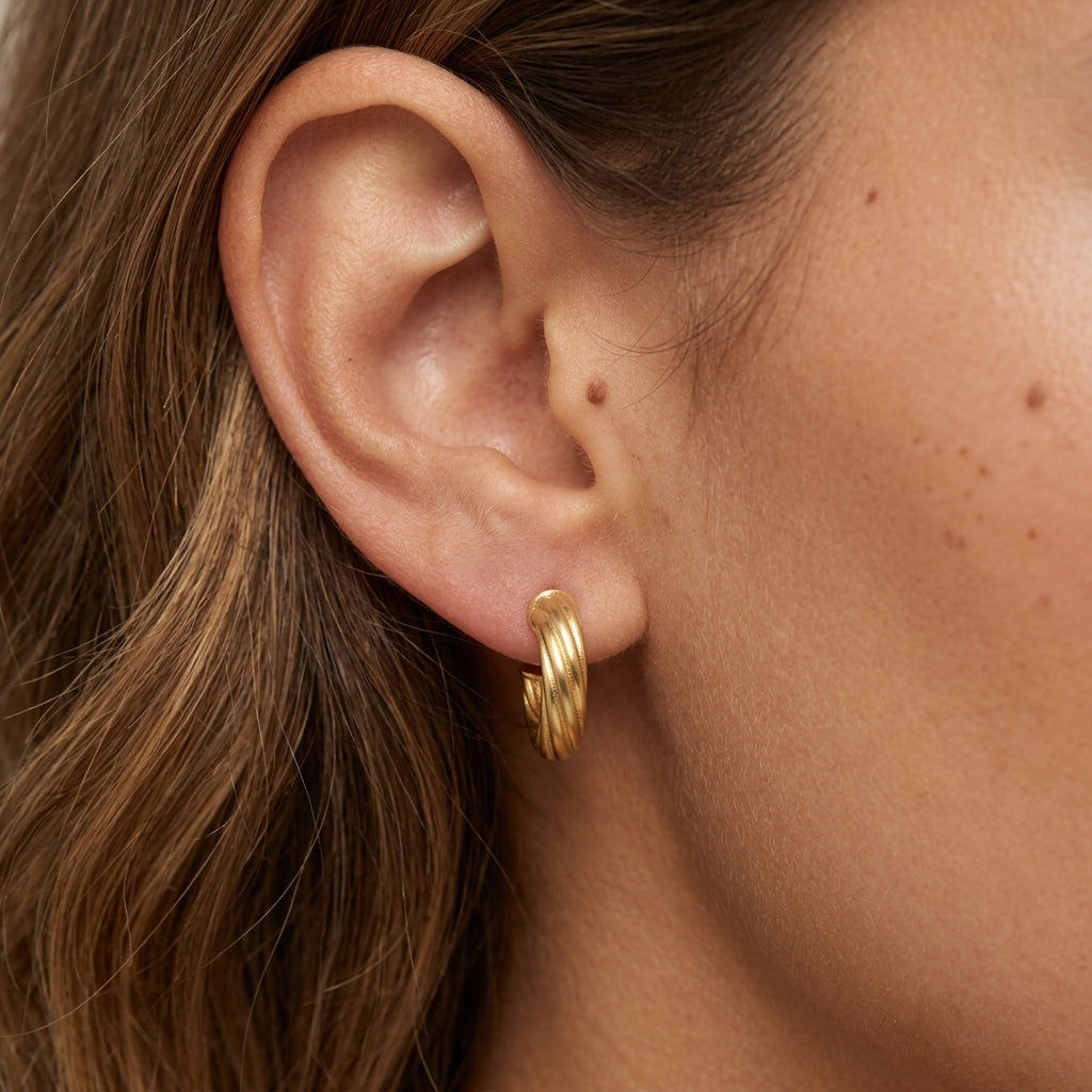 half hoop earrings for women with elegant gold detailing