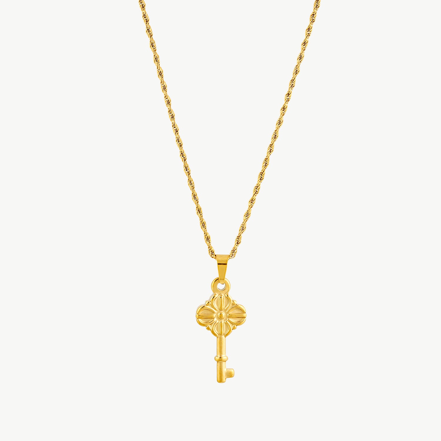 key necklace with gold skeleton key pendant key charm necklace