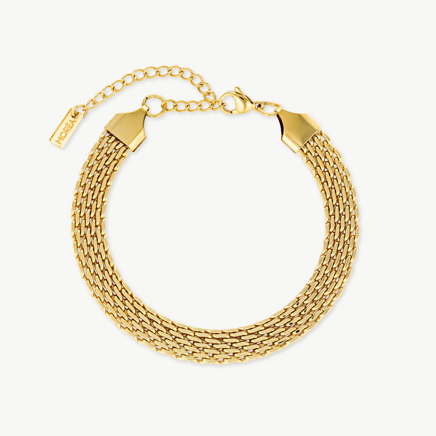 mesh bracelet with beautifully woven gold strands and a polished finish