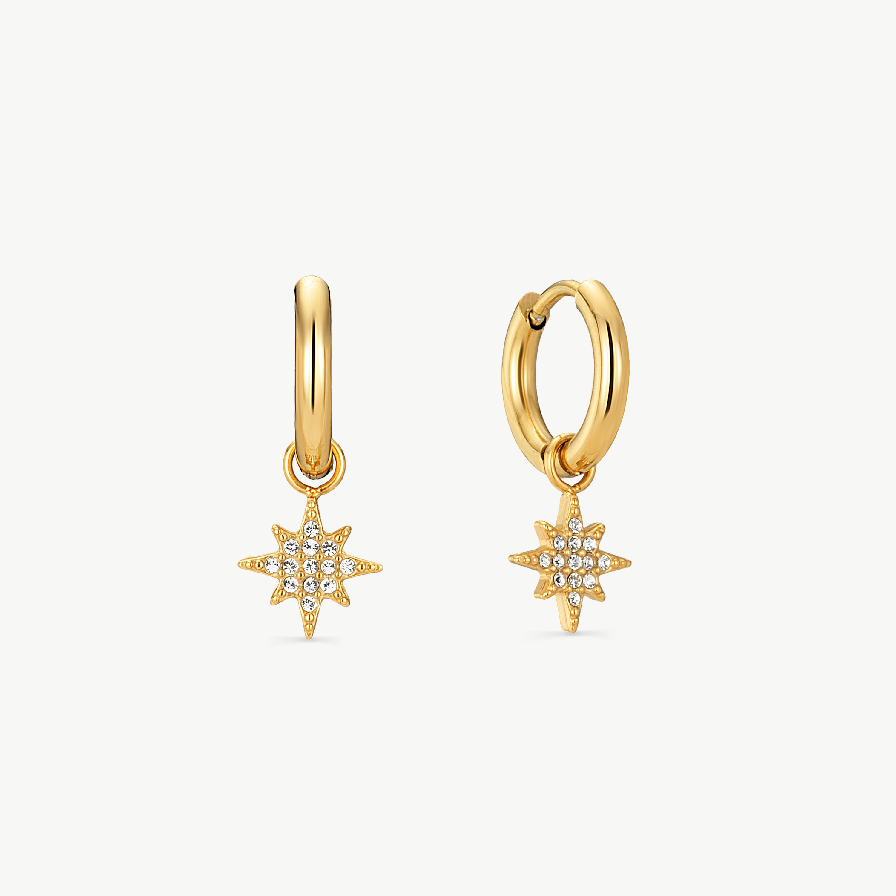 north star earrings gold celestial earrings with crystal star design and cubic zirconia dangle earrings creating sparkling crystal star earrings jewelry style gold star drop earrings