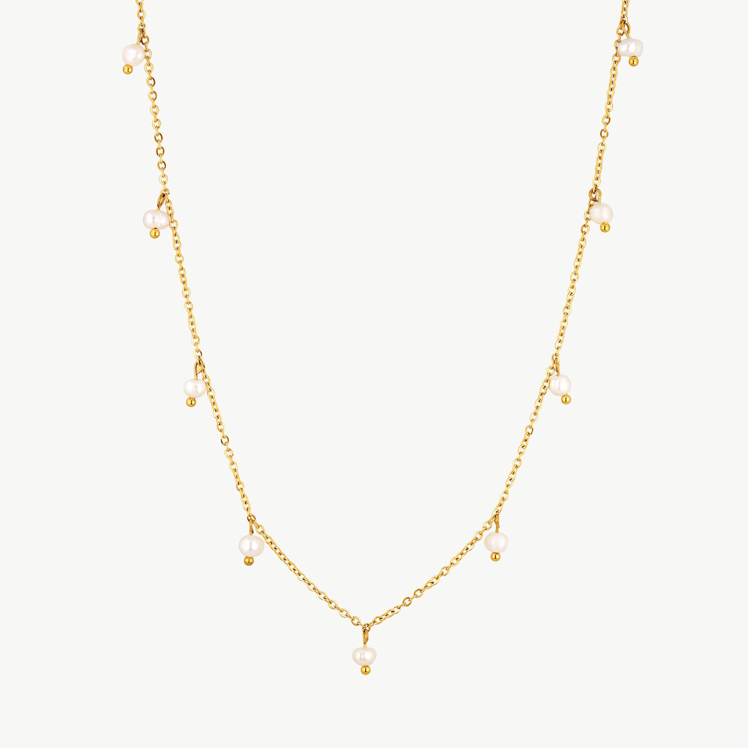 pearl station necklace with freshwater cultured pearls necklace