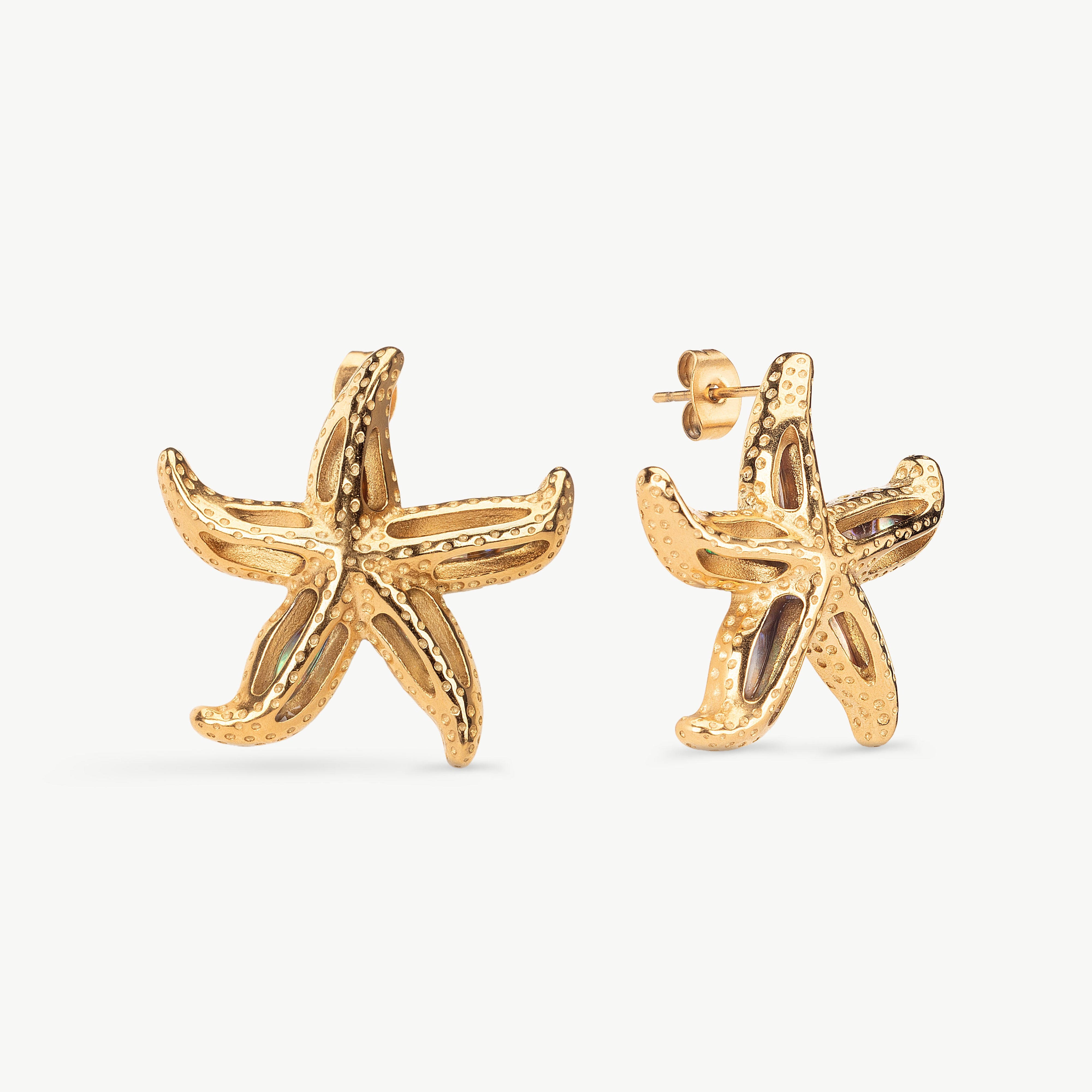 starfish earrings gold starfish earrings starfish shaped earrings large starfish earrings sea star earrings ocean earrings beach earrings ocean themed earrings resort earrings