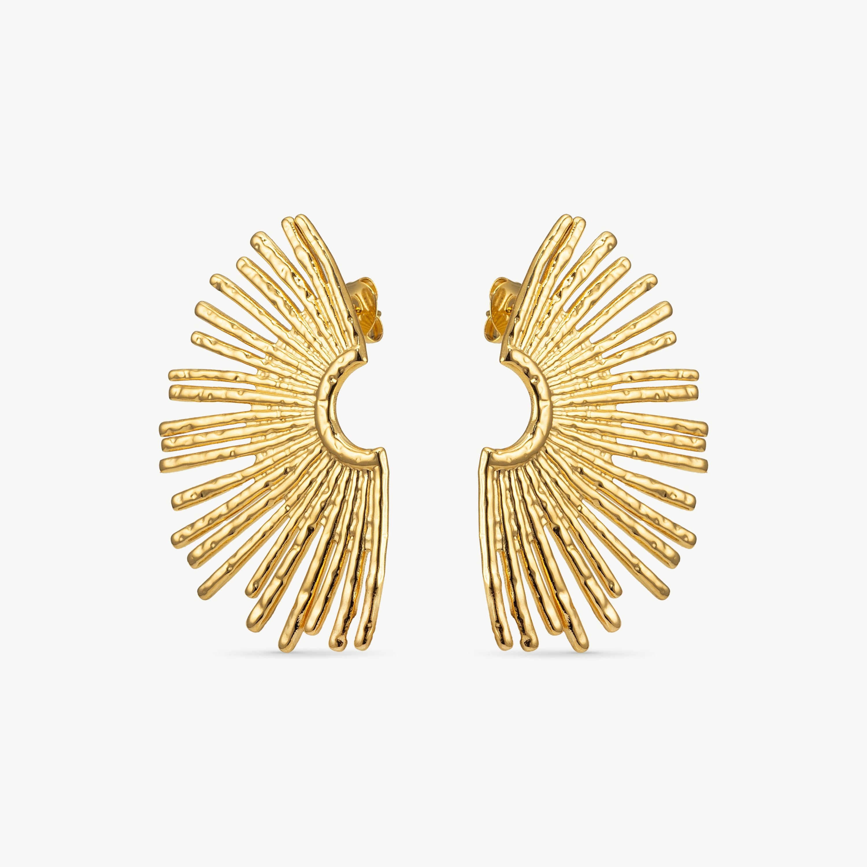 sunshine earrings half sun earrings sunburst gold earrings large sun earrings statement sunburst earrings beach summer statement gold earrings