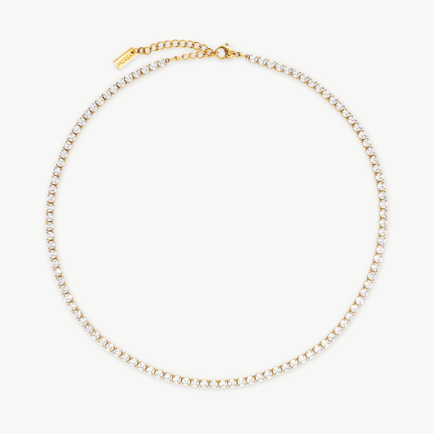 tennis choker necklace with premium cubic zirconia stones and gold chain