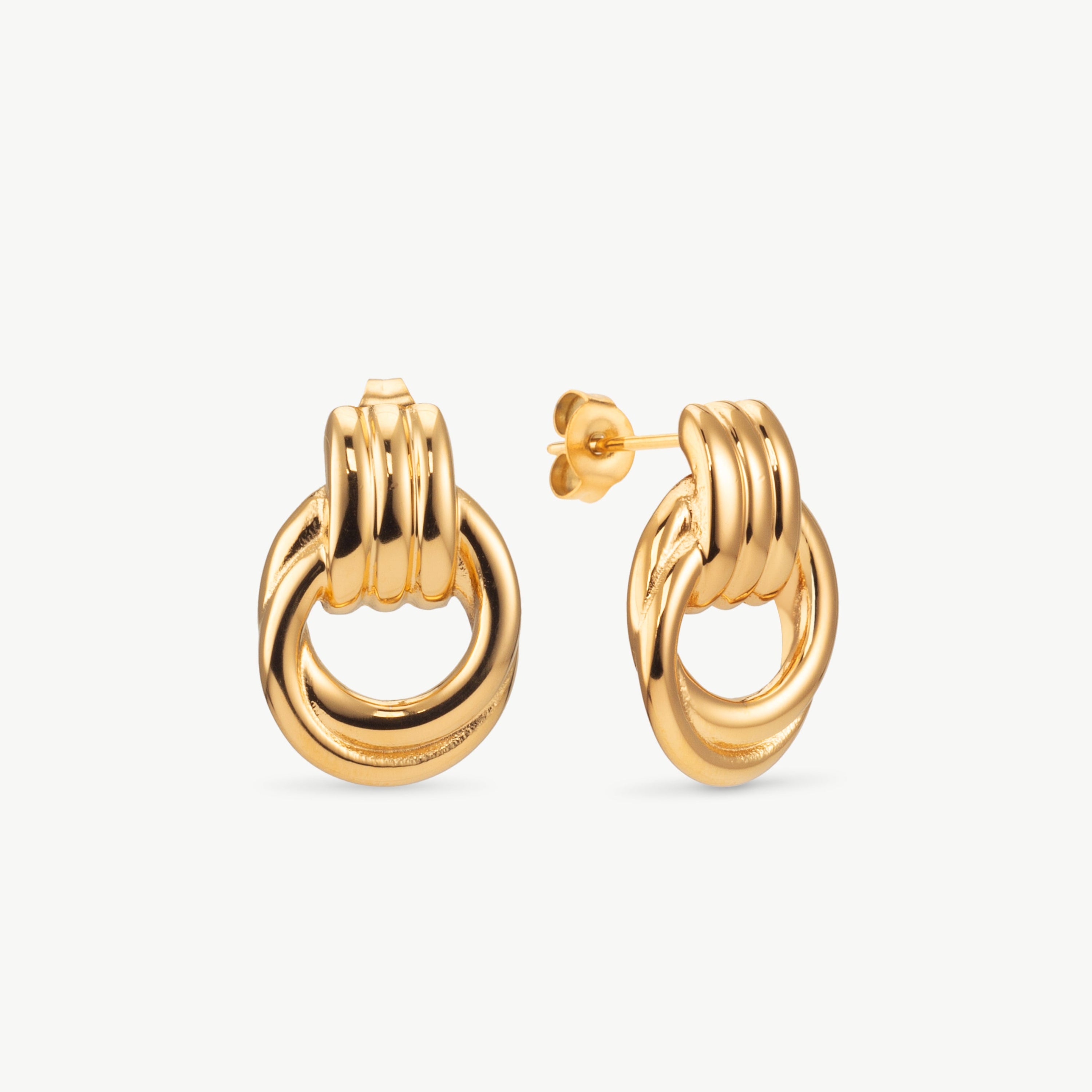 textured gold hoop earrings gold ribbed hoop earrings with round shape creating bold modern gold round hoop earrings look